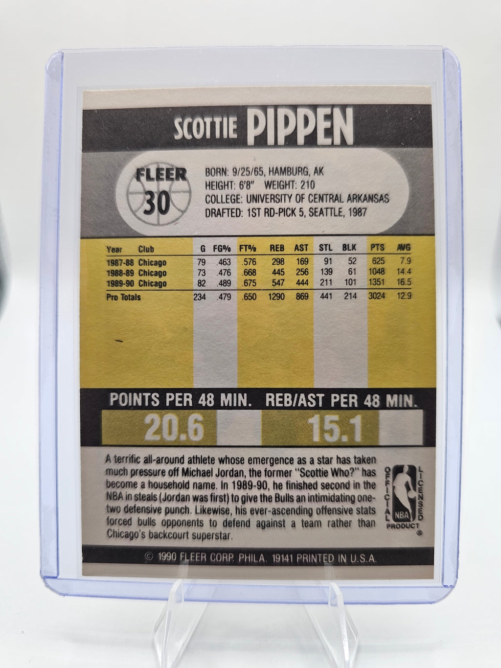 1990-91 Fleer #30 Scottie Pippen