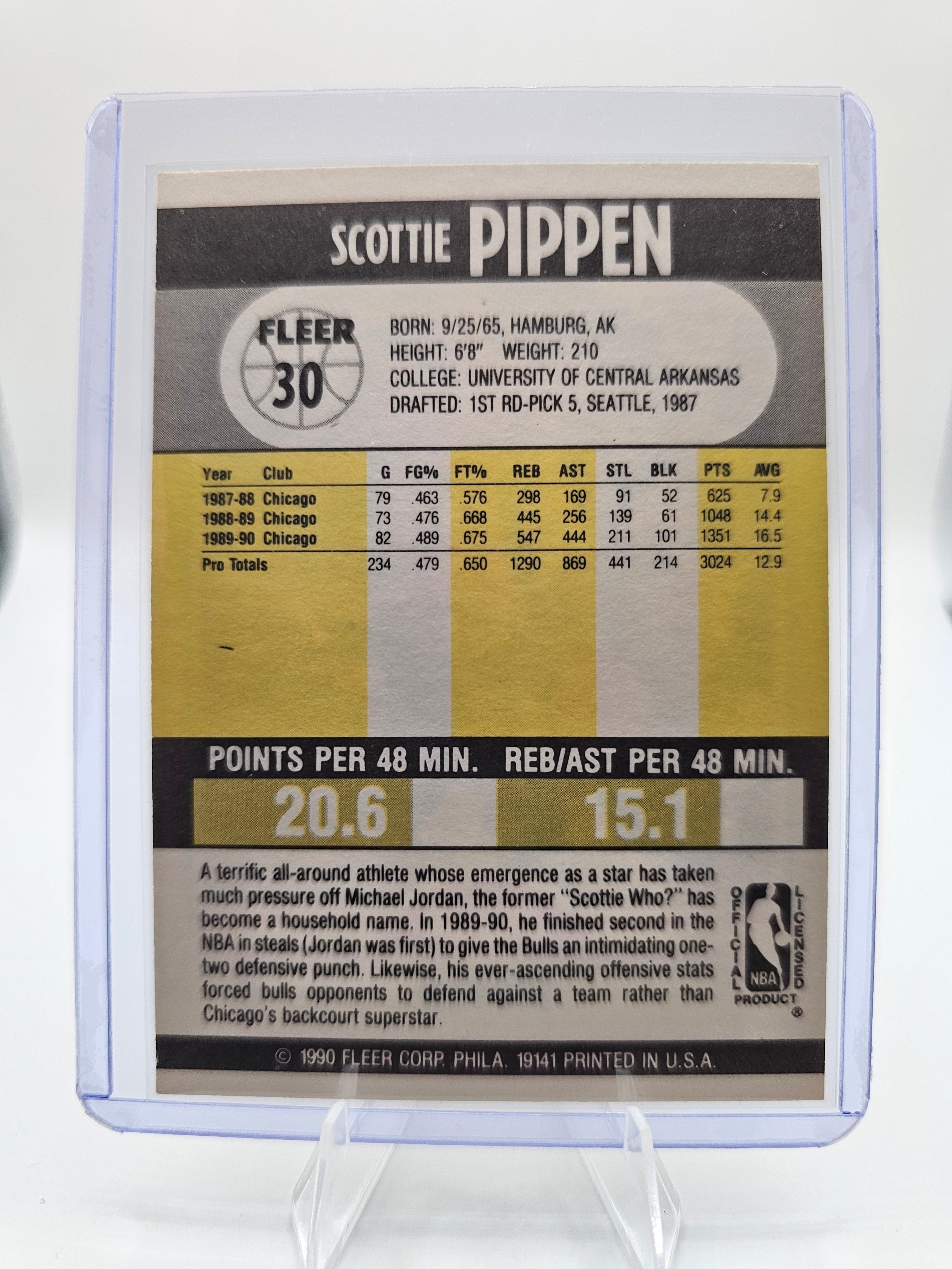 1990-91 Fleer #30 Scottie Pippen