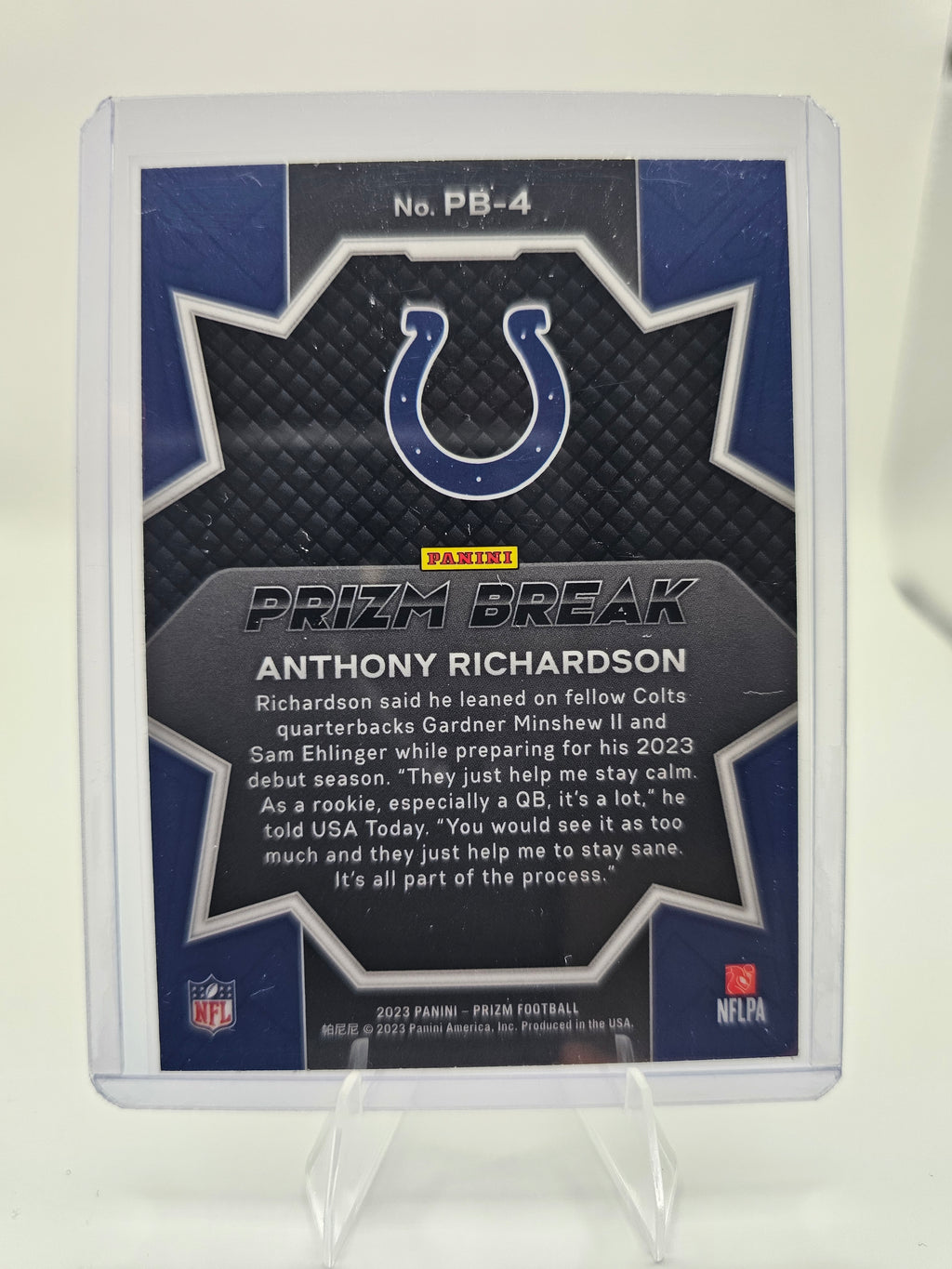 2023 Panini Prizm #PB-4 Anthony Richardson Prizm Break