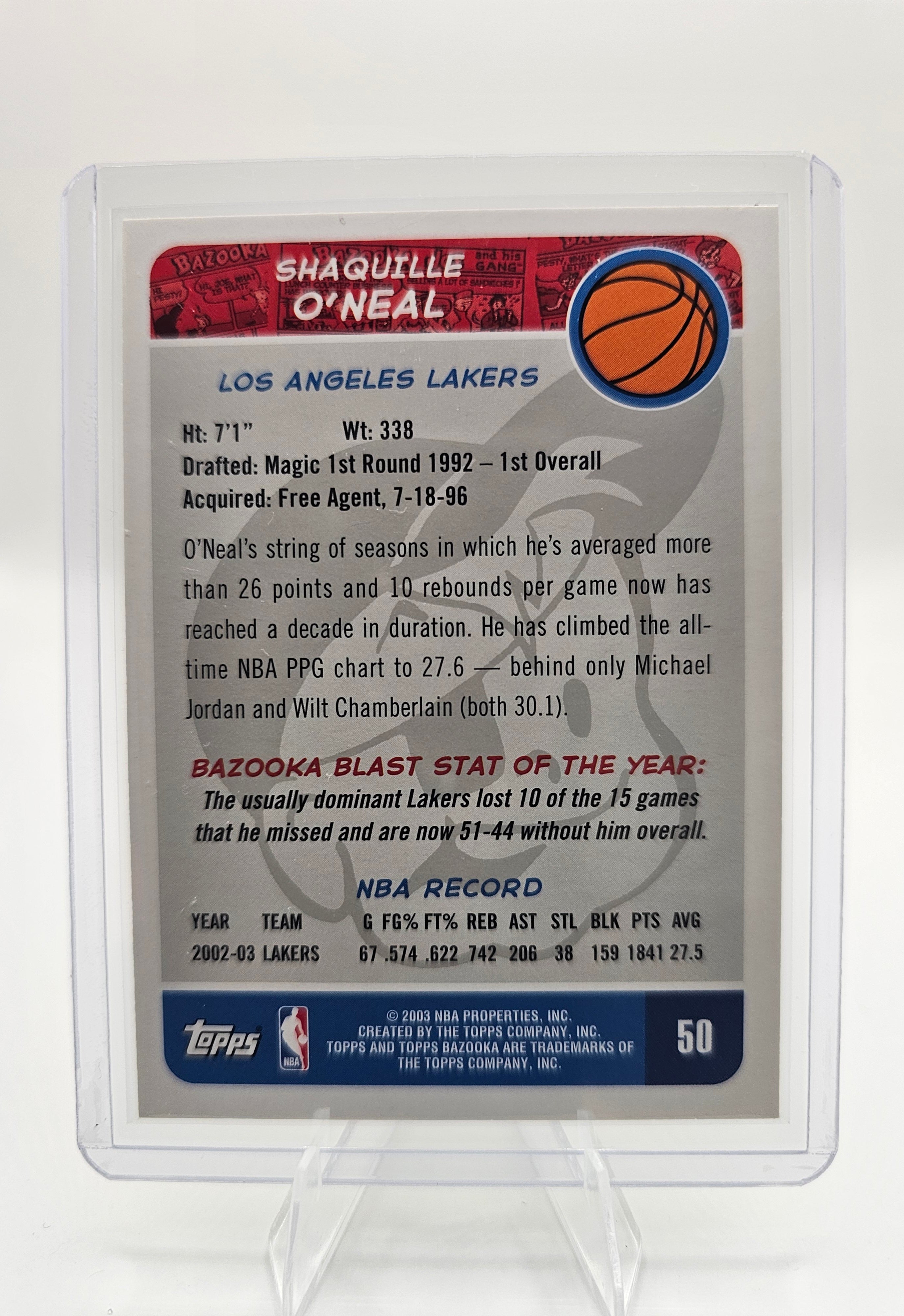 2003-04 Bazooka #50 Shaquille O'Neal