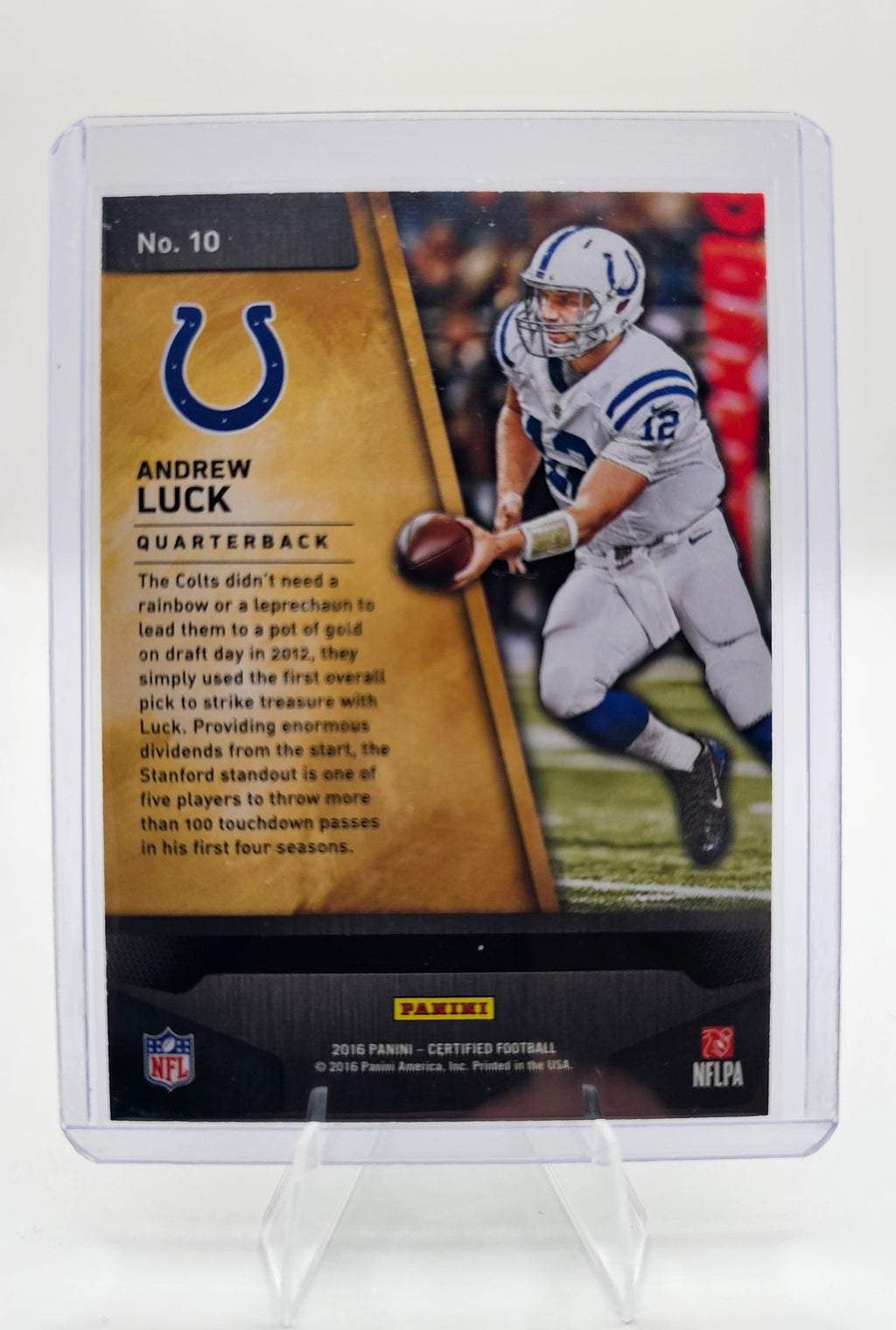 2016 Panini Certified #10 Andrew Luck Gold Team