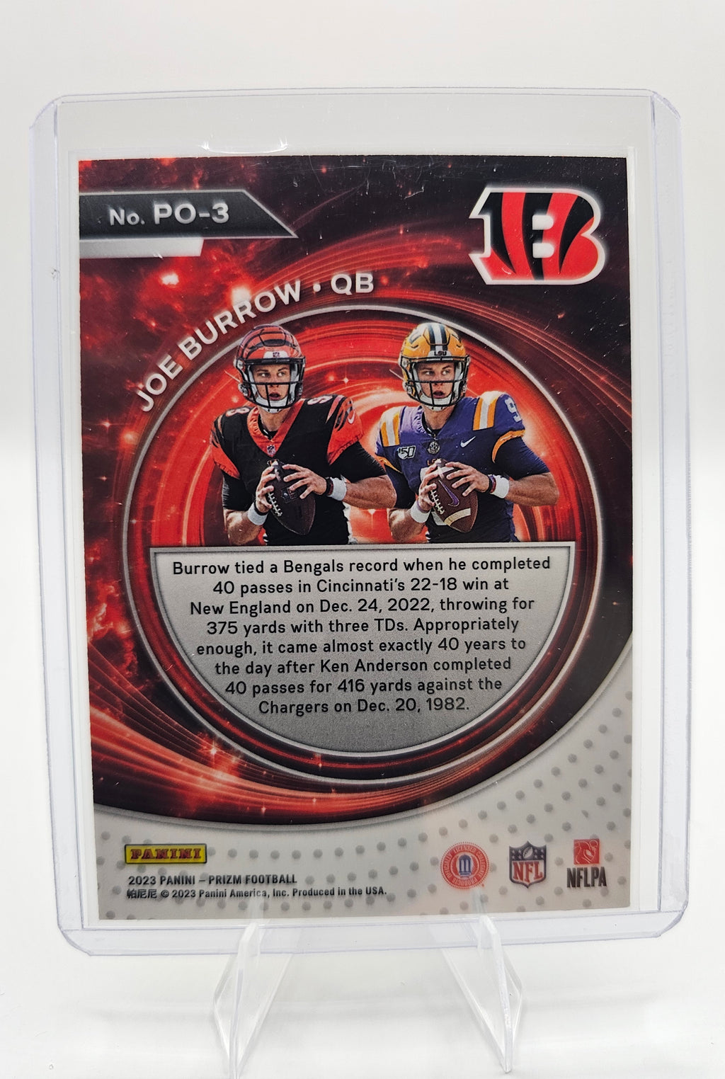 2023 Panini Prizm #PO-3 Joe Burrow Portals Prizms Green