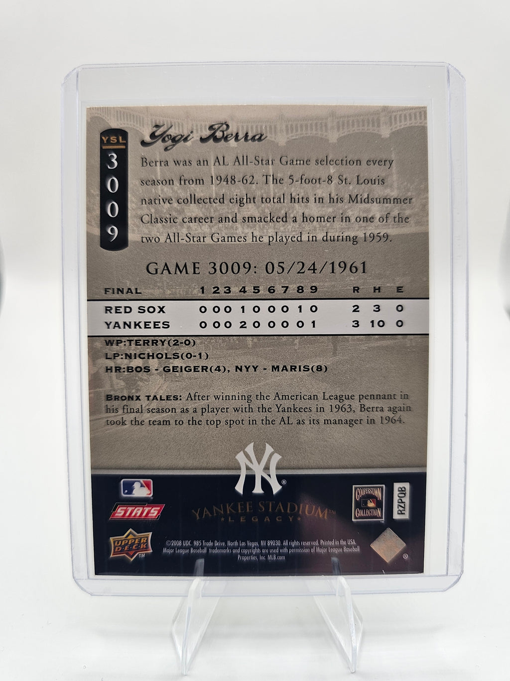 2008 Upper Deck Yankee Stadium Legacy #3009 Yogi Berra