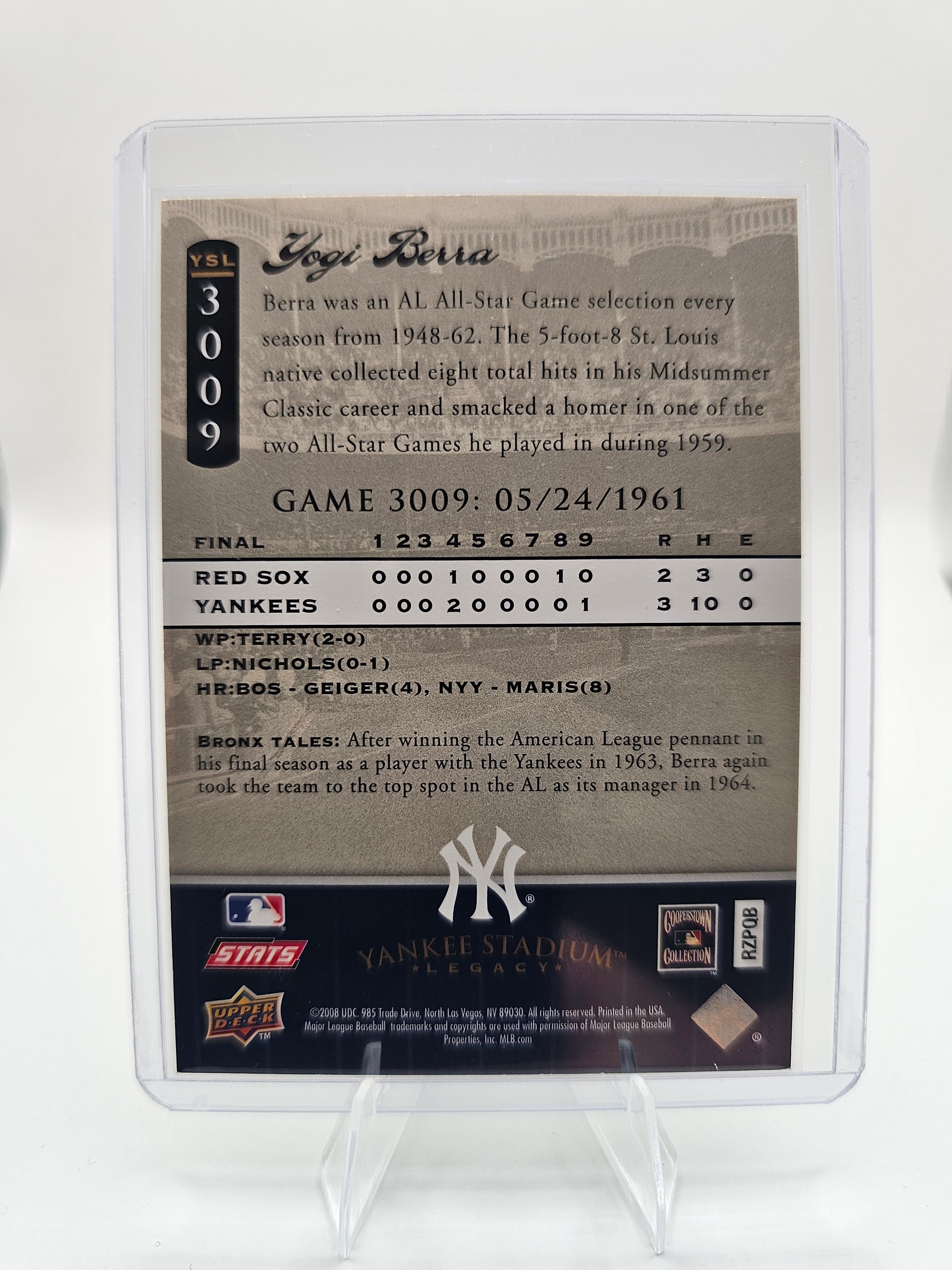 2008 Upper Deck Yankee Stadium Legacy #3009 Yogi Berra