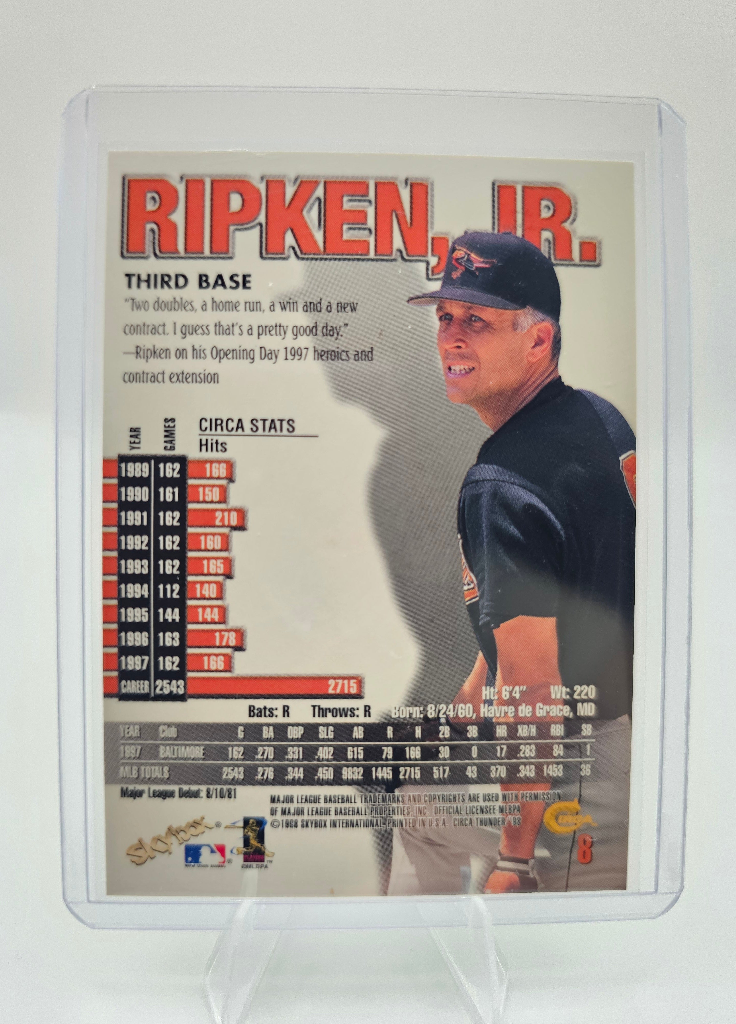 1998 Circa Thunder #8 Cal Ripken Jr.