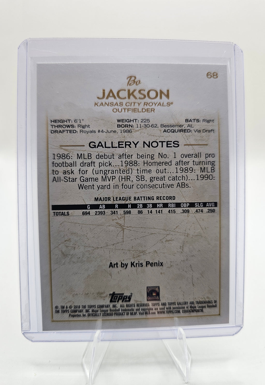 2018 Topps Gallery #68 Bo Jackson