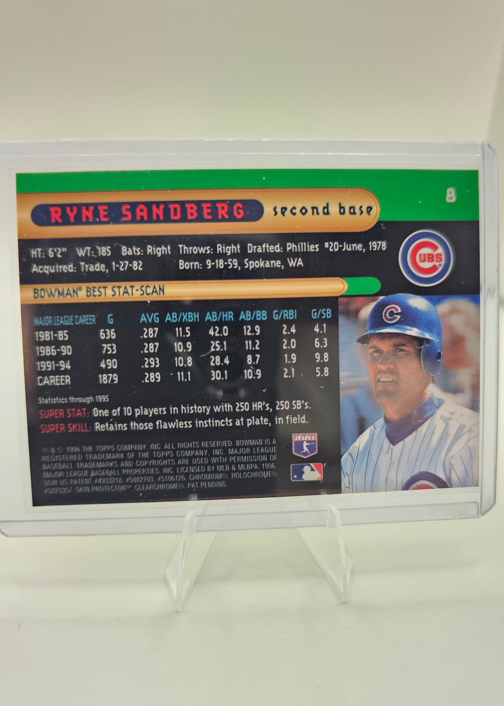 1996 Bowman's Best #8 Ryne Sandberg Refractors