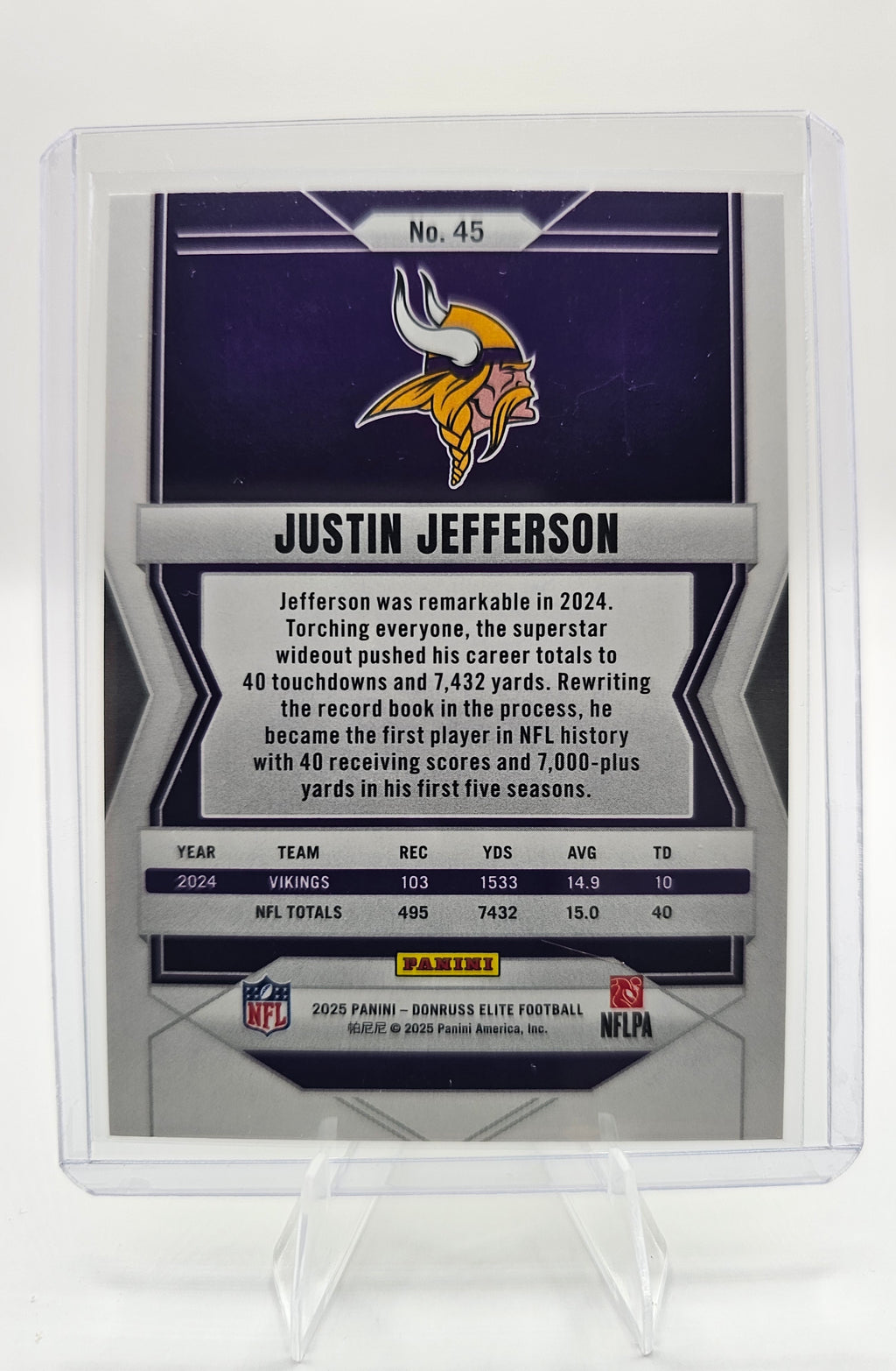 2025 Donruss Elite #45 Justin Jefferson