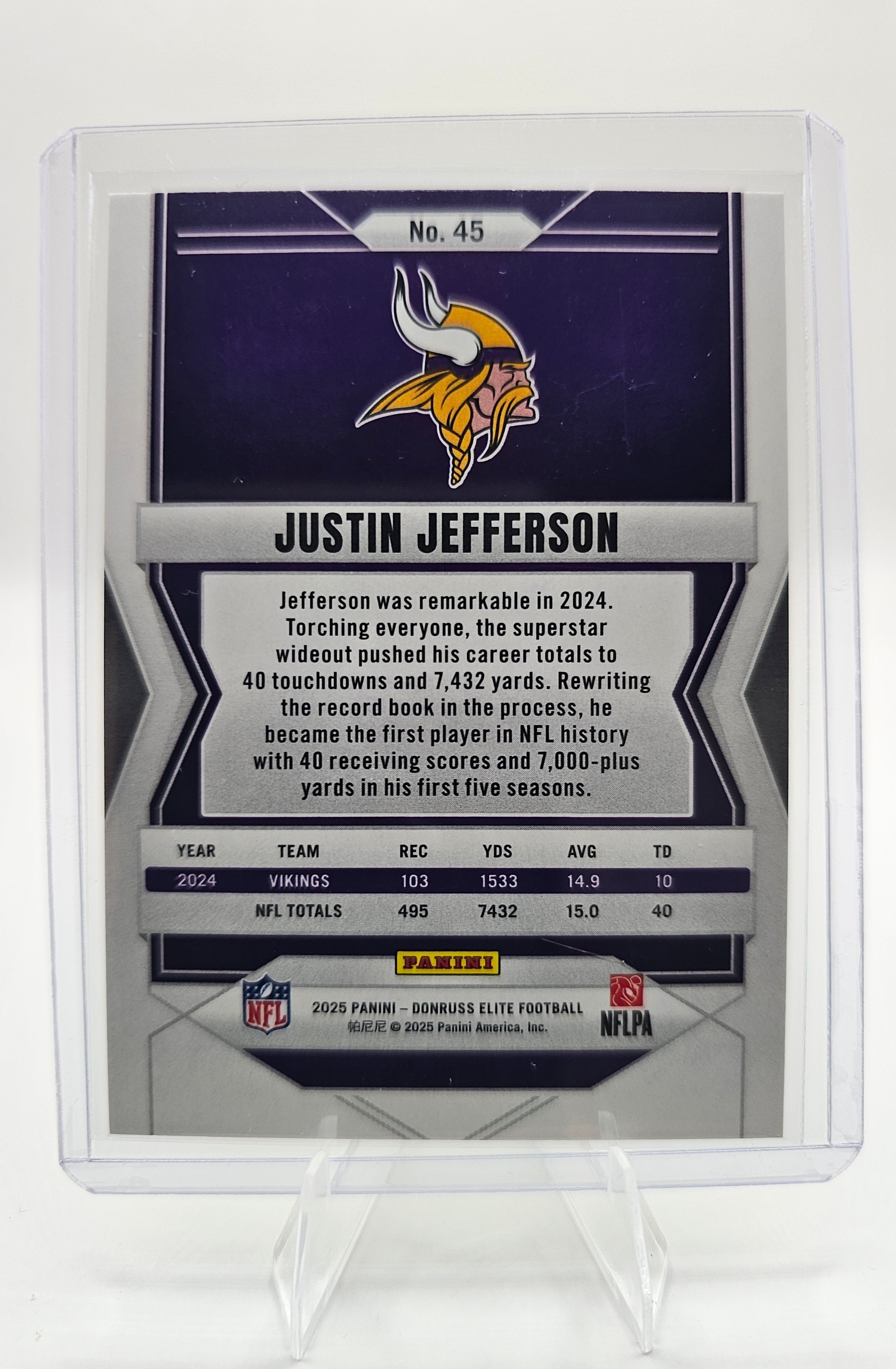2025 Donruss Elite #45 Justin Jefferson