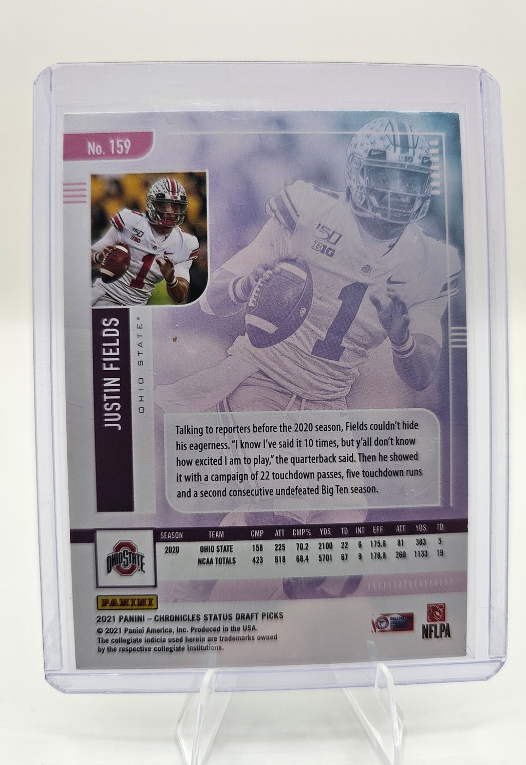 2021 Panini Chronicles Draft Picks #159 Justin Fields Pink
