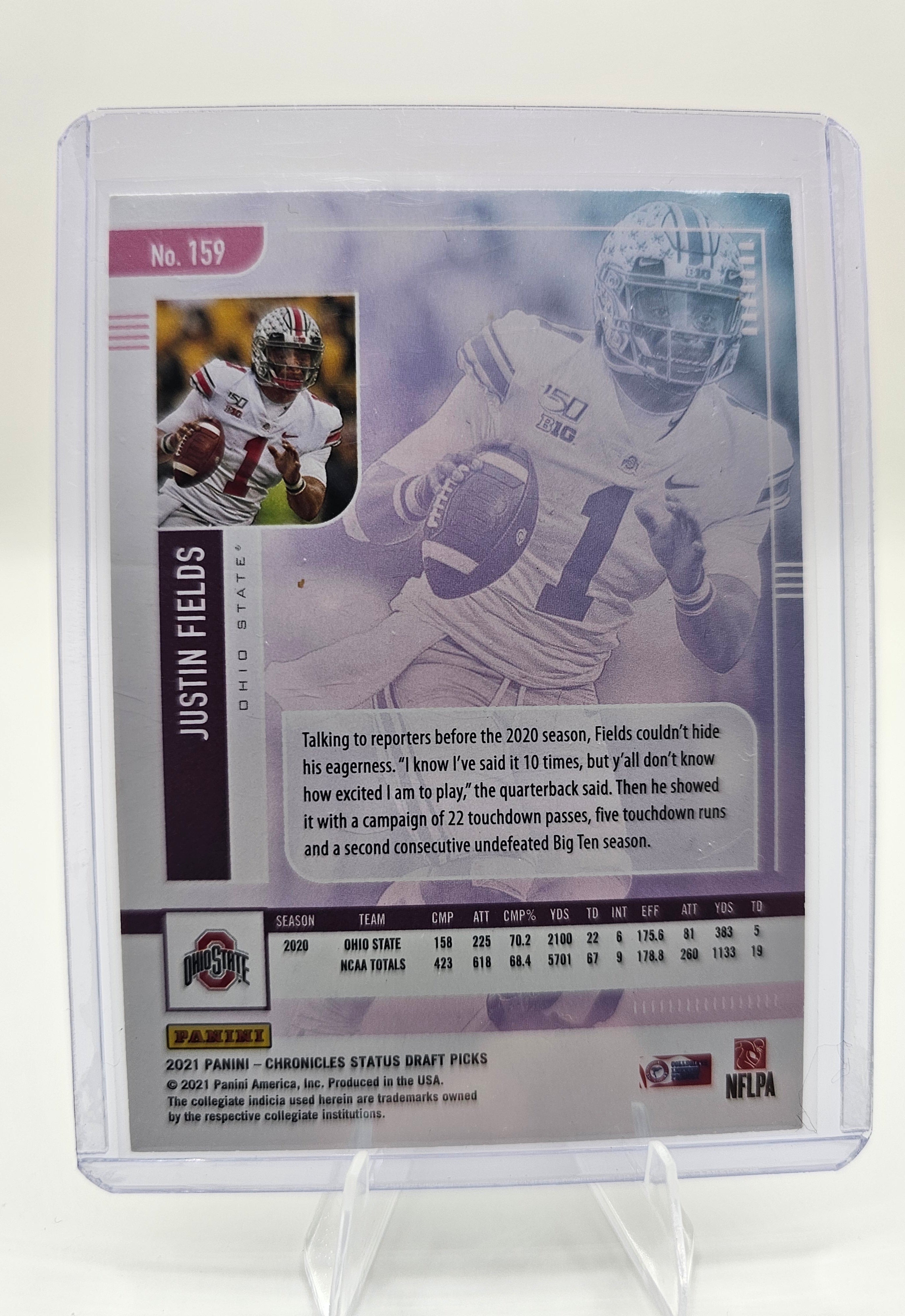 2021 Panini Chronicles Draft Picks #159 Justin Fields Pink