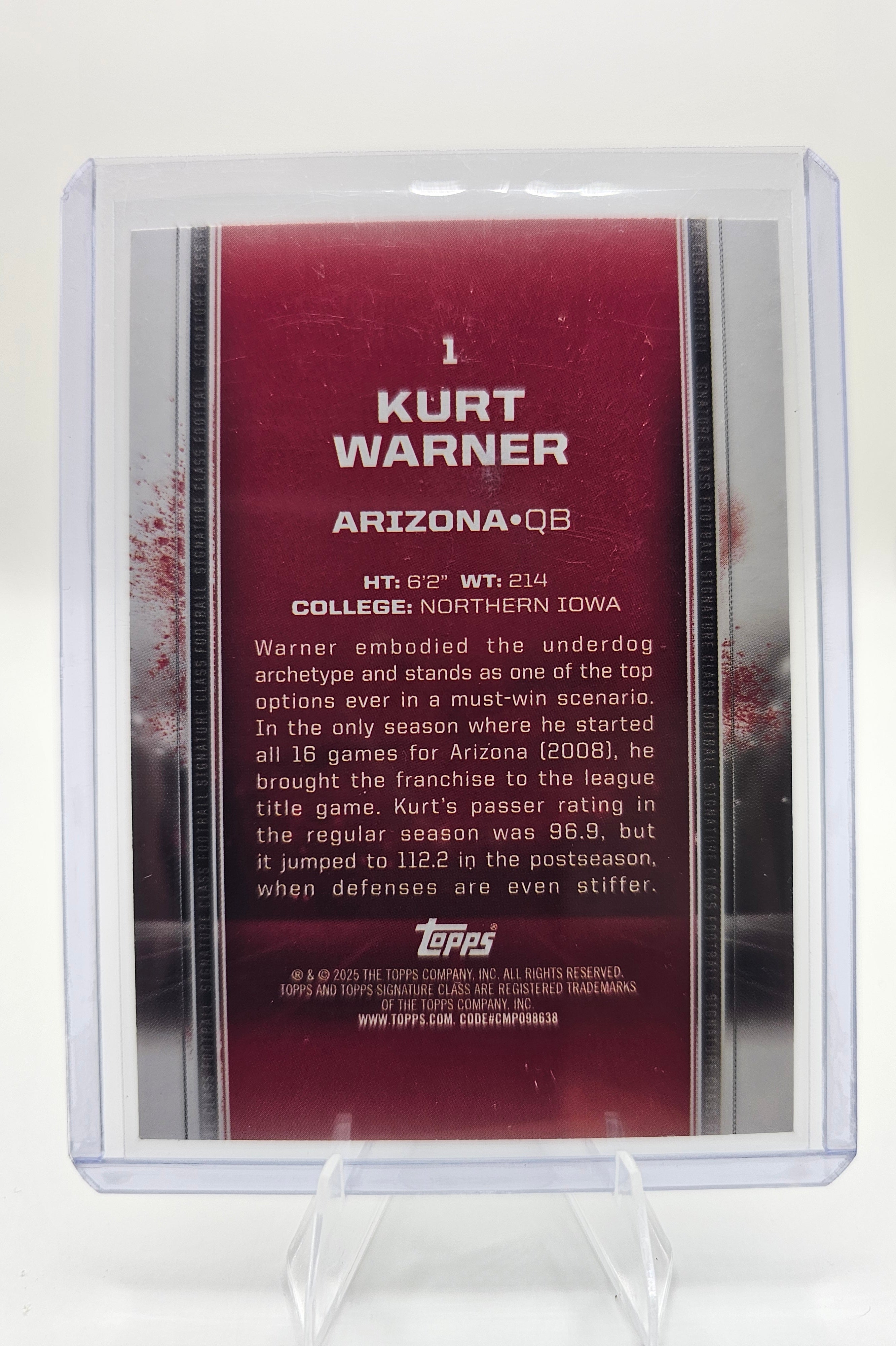 2025 Topps Signature Class #1 Kurt Warner
