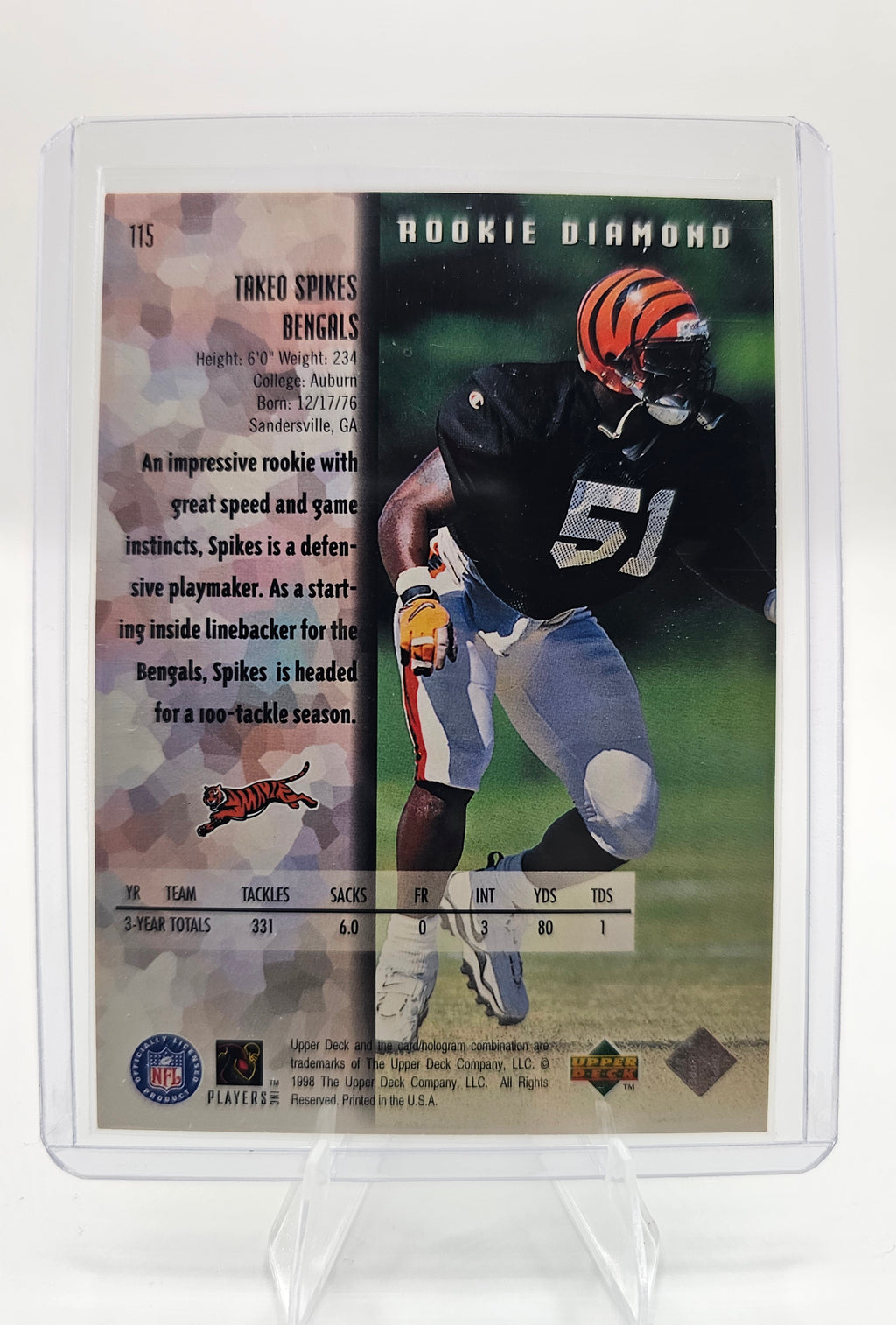 1998 Upper Deck Black Diamond Rookie Edition #115 Takeo Spikes