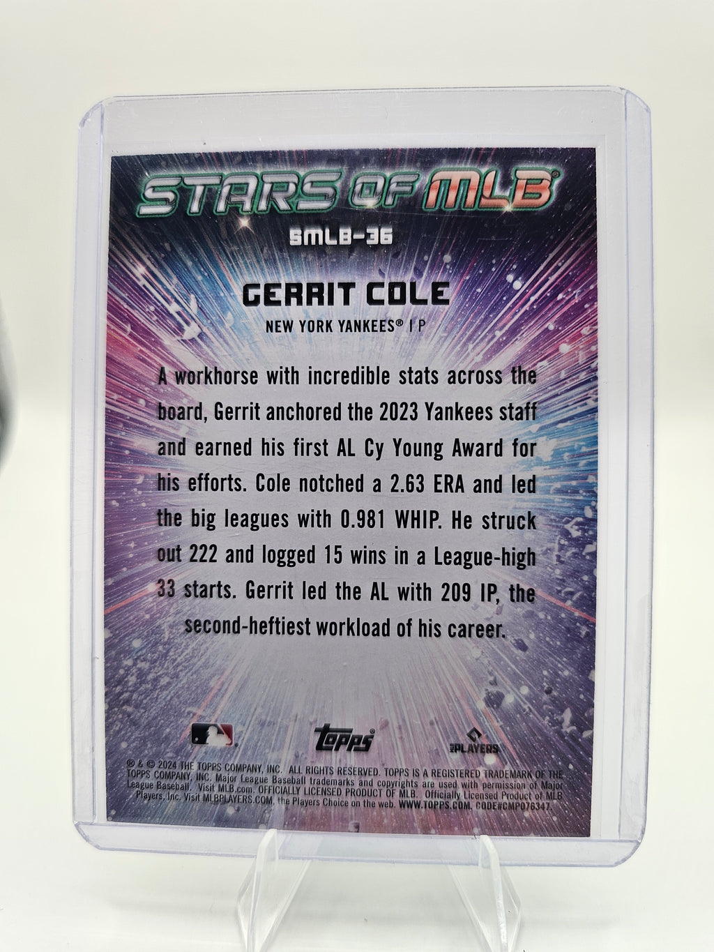 2024 Topps- Stars of MLB #SMLB-36 Gerrit Cole