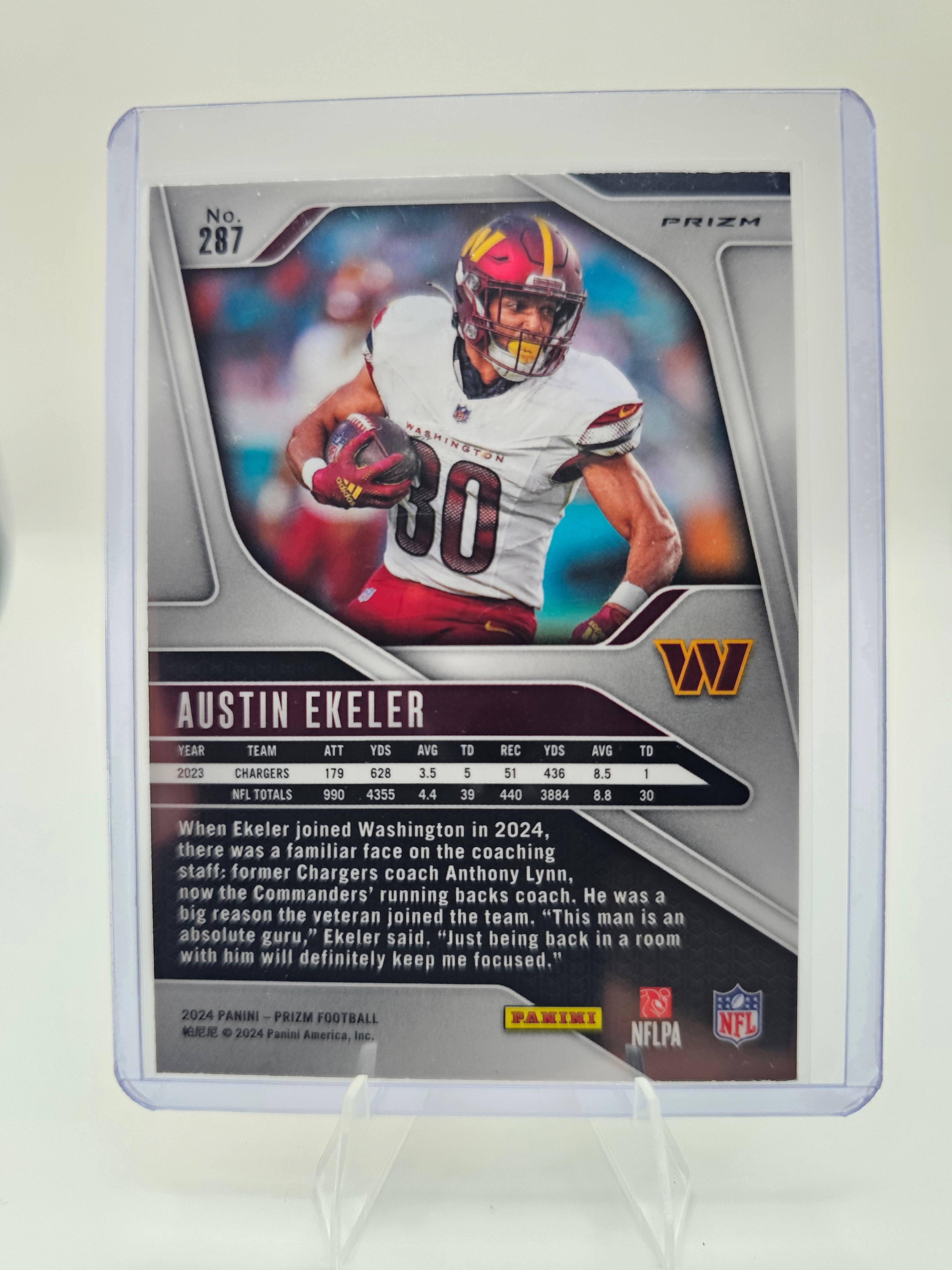2024 Panini Prizm Orange #287 Austin Ekeler – Washington Commanders
