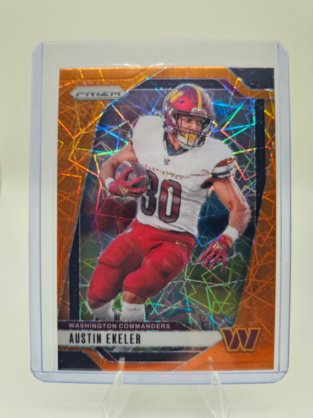 2024 Panini Prizm Orange #287 Austin Ekeler – Washington Commanders