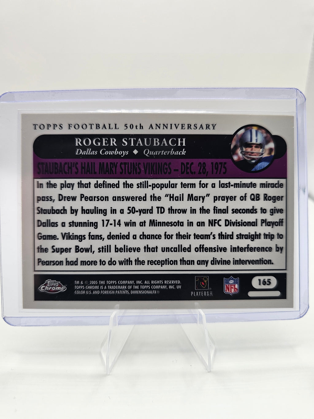 2005 Topps Chrome #165 Roger Staubach Dallas Cowboys Football Card