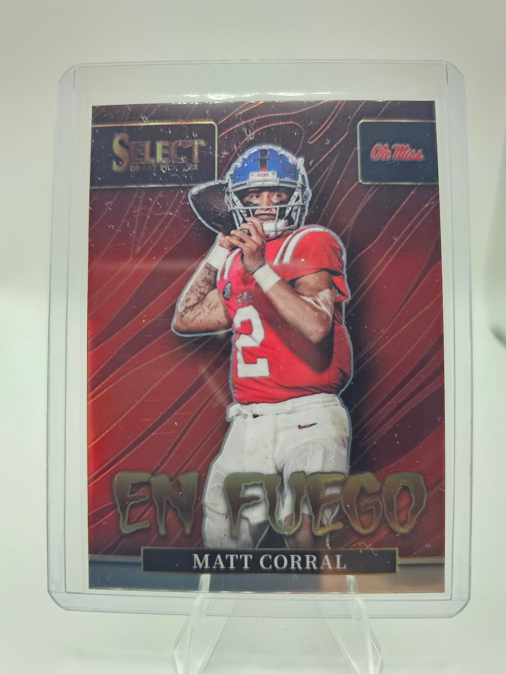 2022 Panini Select Draft Picks #EN-MC Matt Corral En Fuego Silver Prizm