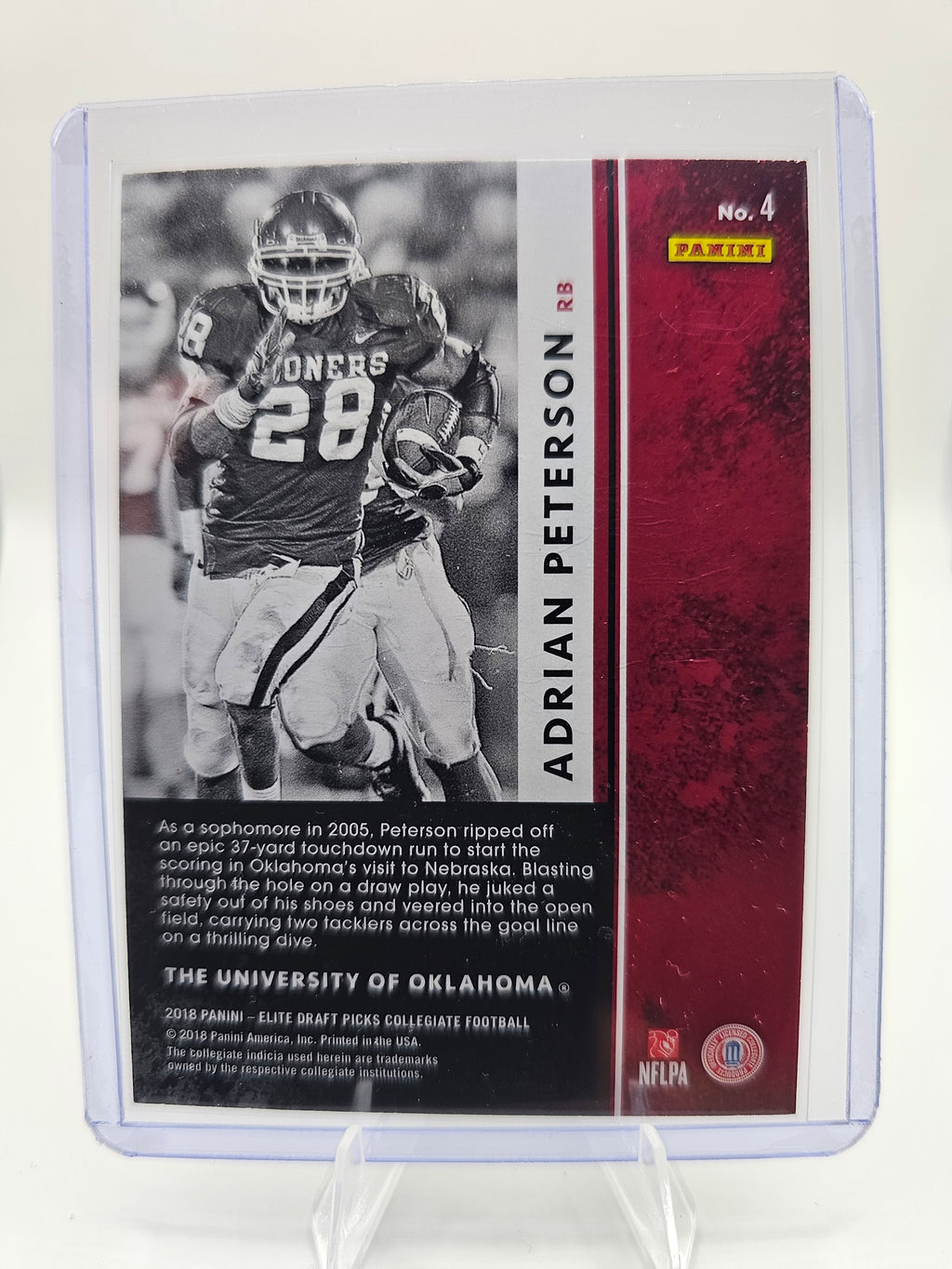 2018 Panini Elite Draft Picks #4 Adrian Peterson
