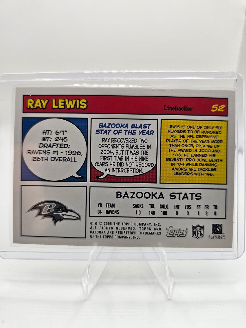 2005 Bazooka #52 Ray Lewis