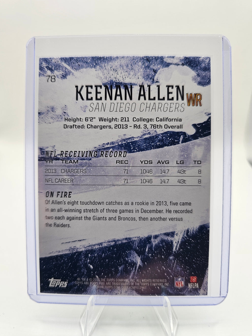2014 Topps Fire Flame Foil #78 Keenan Allen