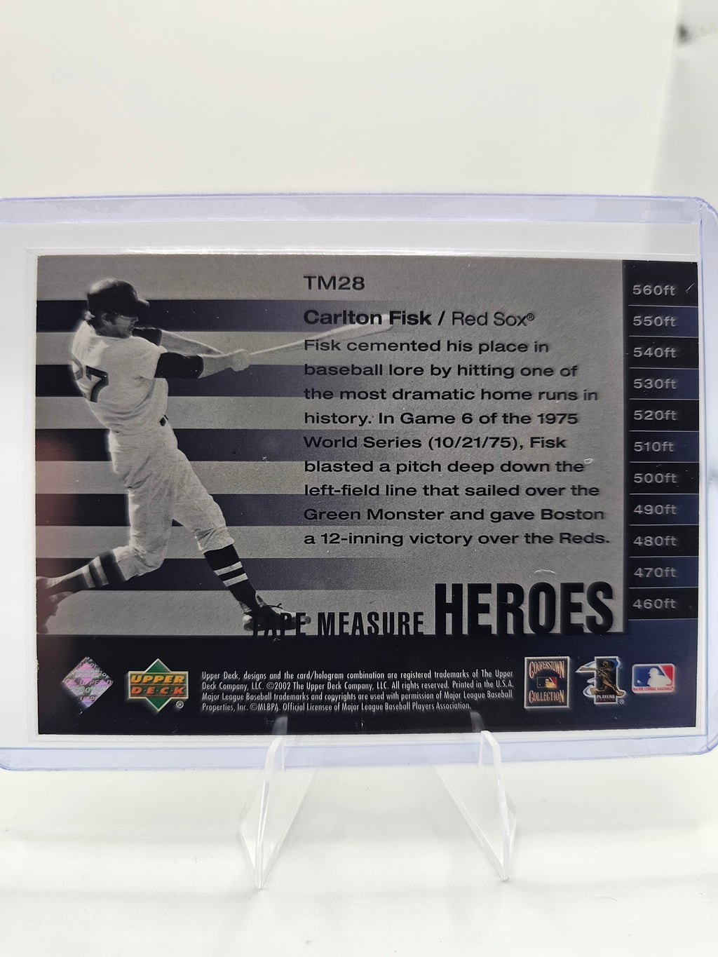 2002 Upper Deck Piece of History #TM28 Carlton Fisk Tape Measure Heroes