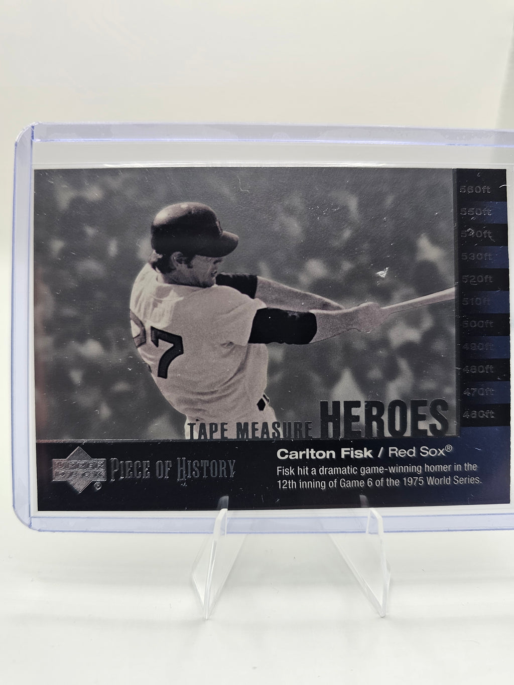 2002 Upper Deck Piece of History #TM28 Carlton Fisk Tape Measure Heroes