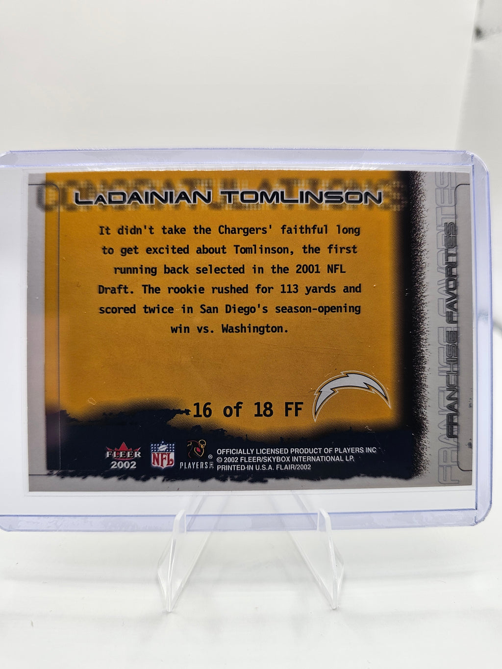 2002 Flair #16 FF LaDainian Tomlinson Franchise Favorites
