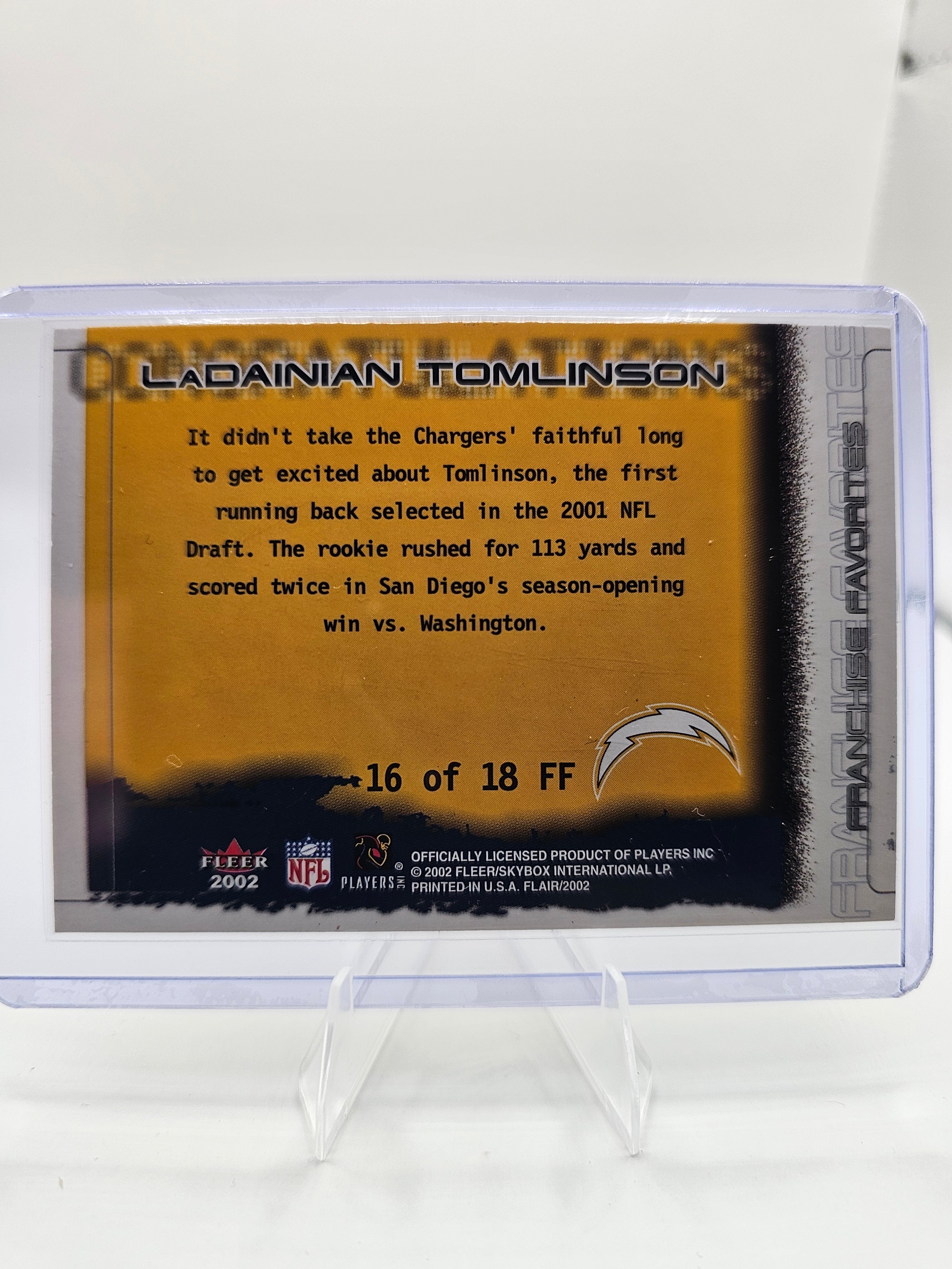2002 Flair #16 FF LaDainian Tomlinson Franchise Favorites