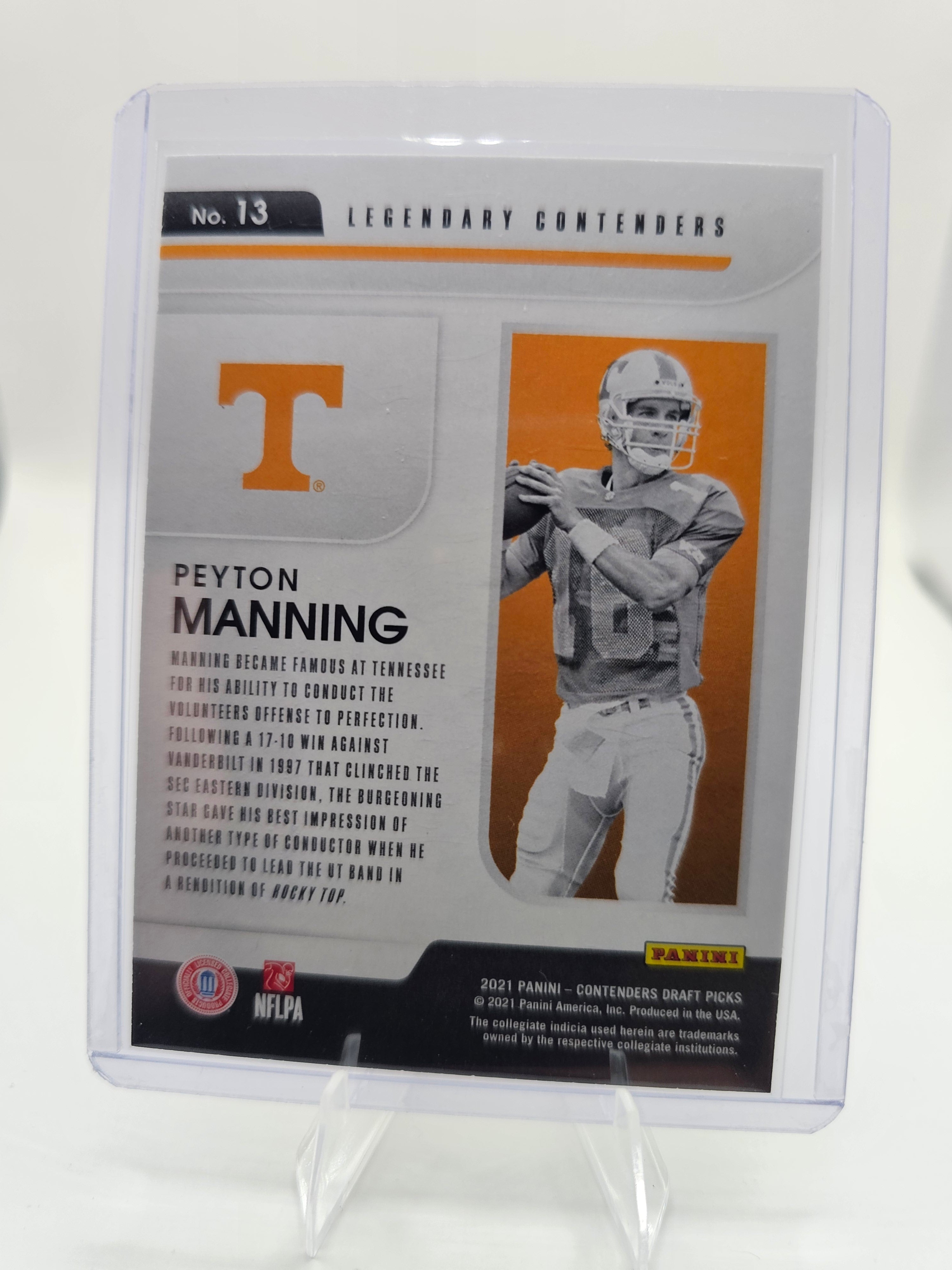 2021 Panini Contenders Draft Picks #13 Peyton Manning Legendary Contenders