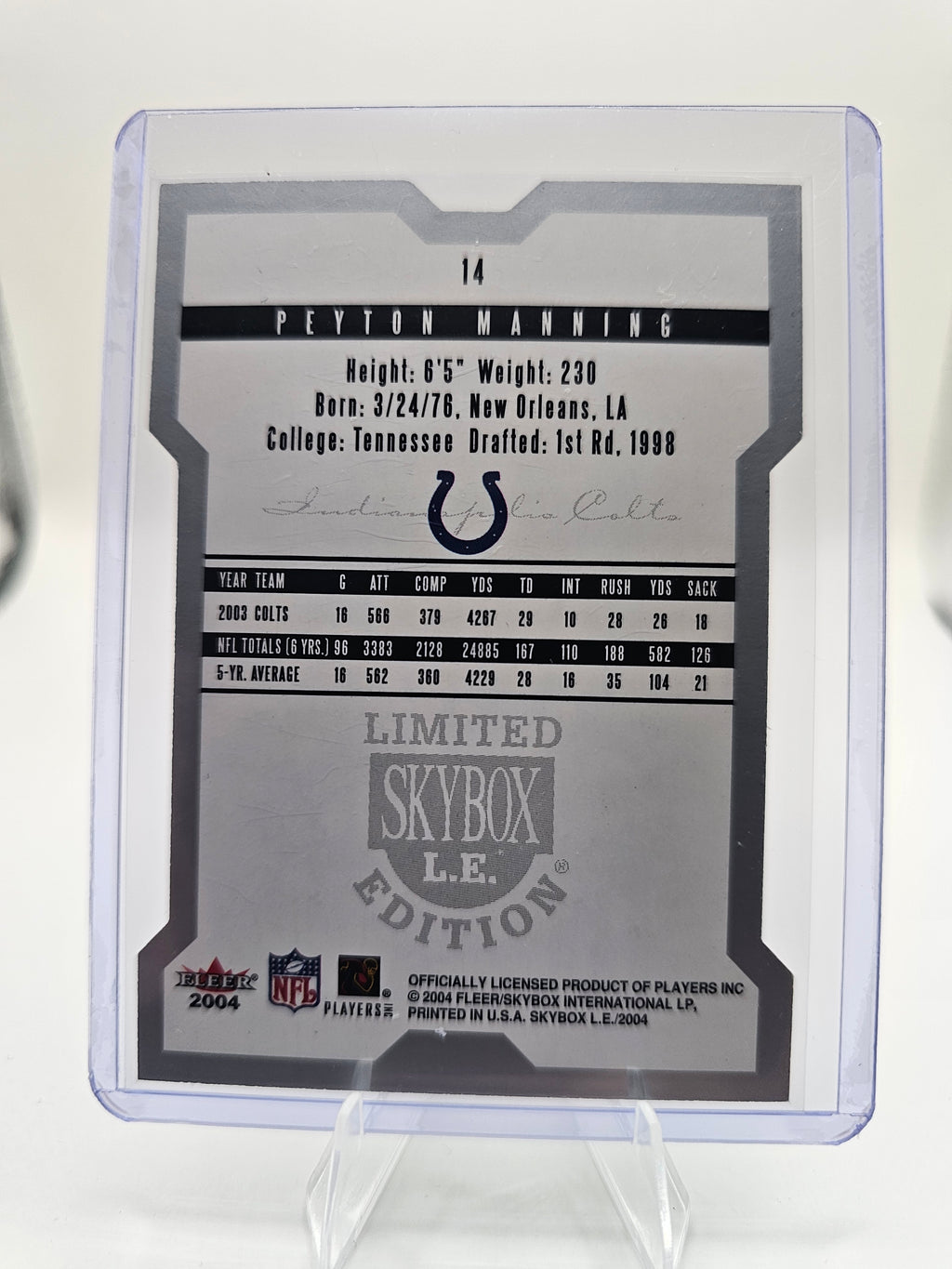 2004 SkyBox LE #14 Peyton Manning