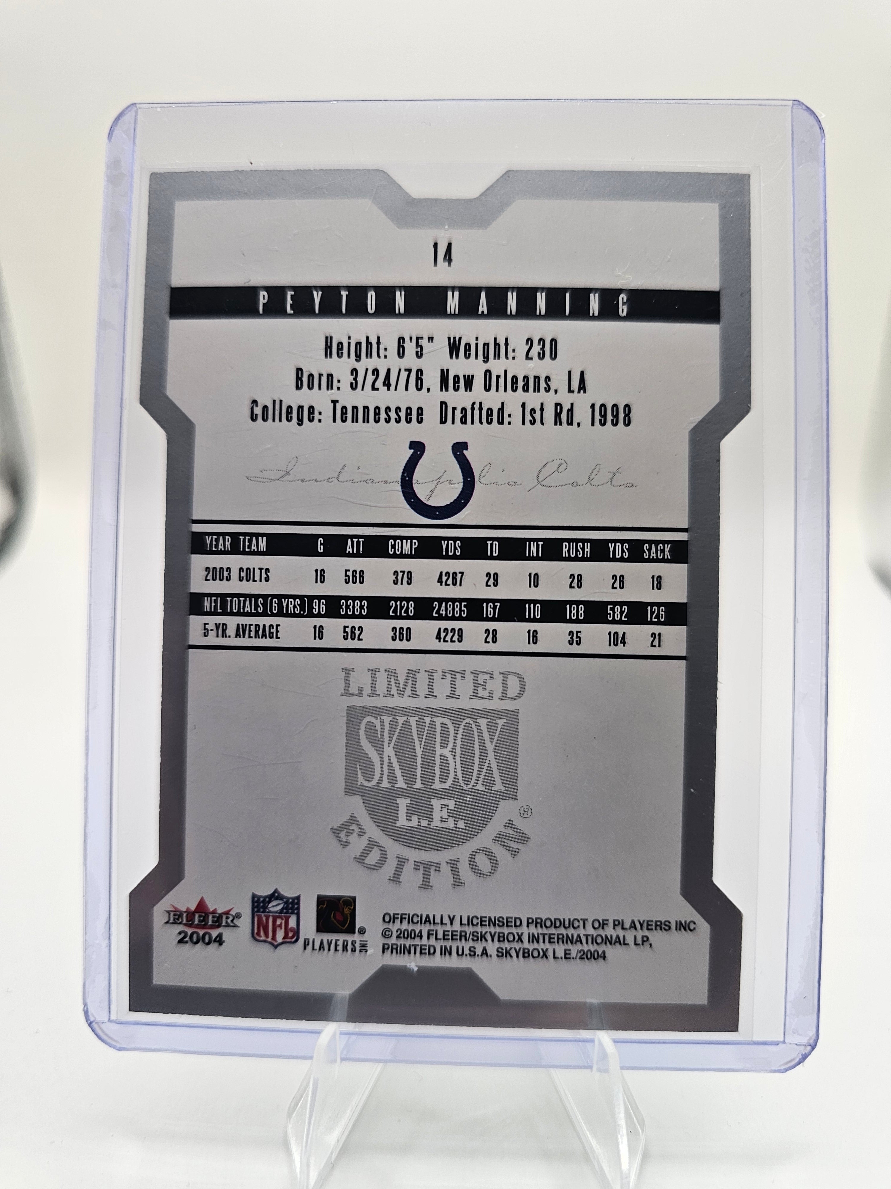 2004 SkyBox LE #14 Peyton Manning