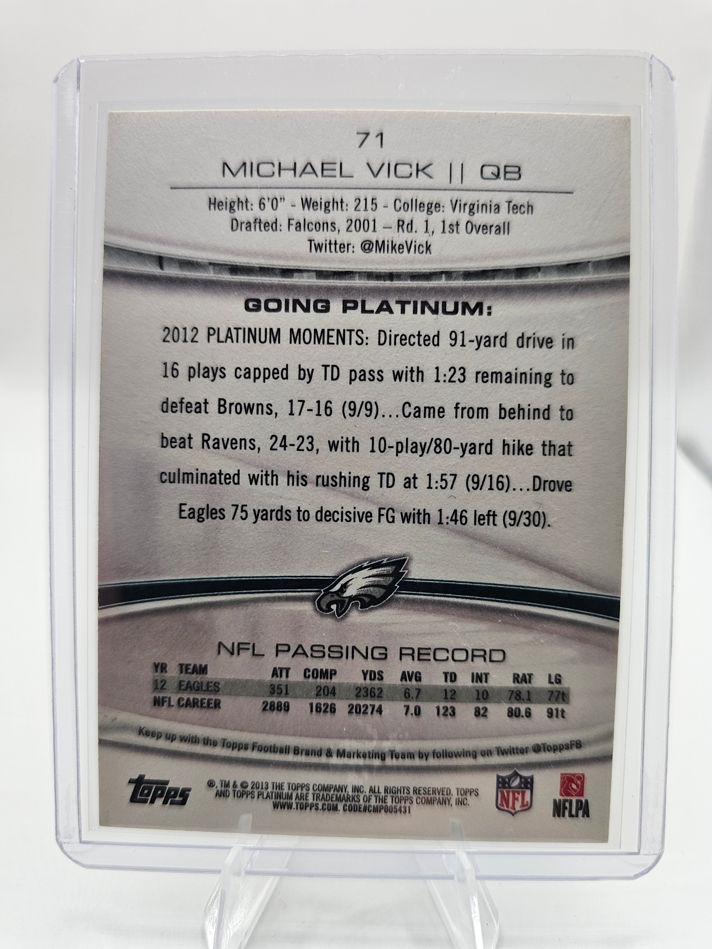 2013 Topps Platinum #71 Michael Vick