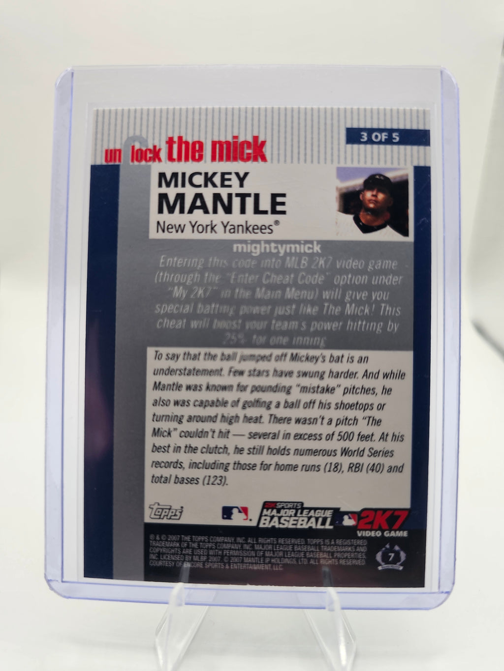 2007 Topps #3 Mickey Mantle Unlock the Mick
