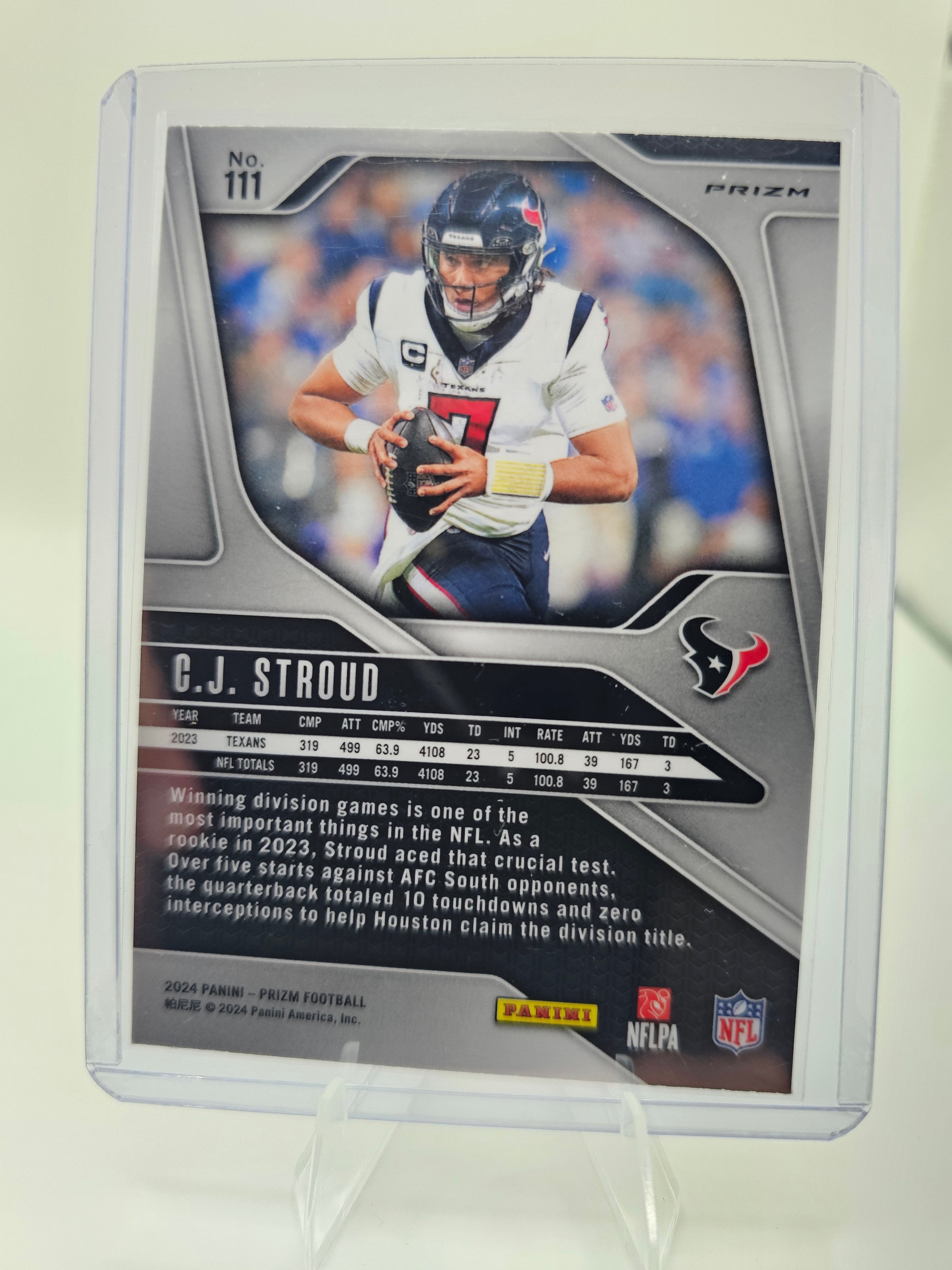 2024 Panini Prizm Orange Cracked Ice #111 C.J. Stroud