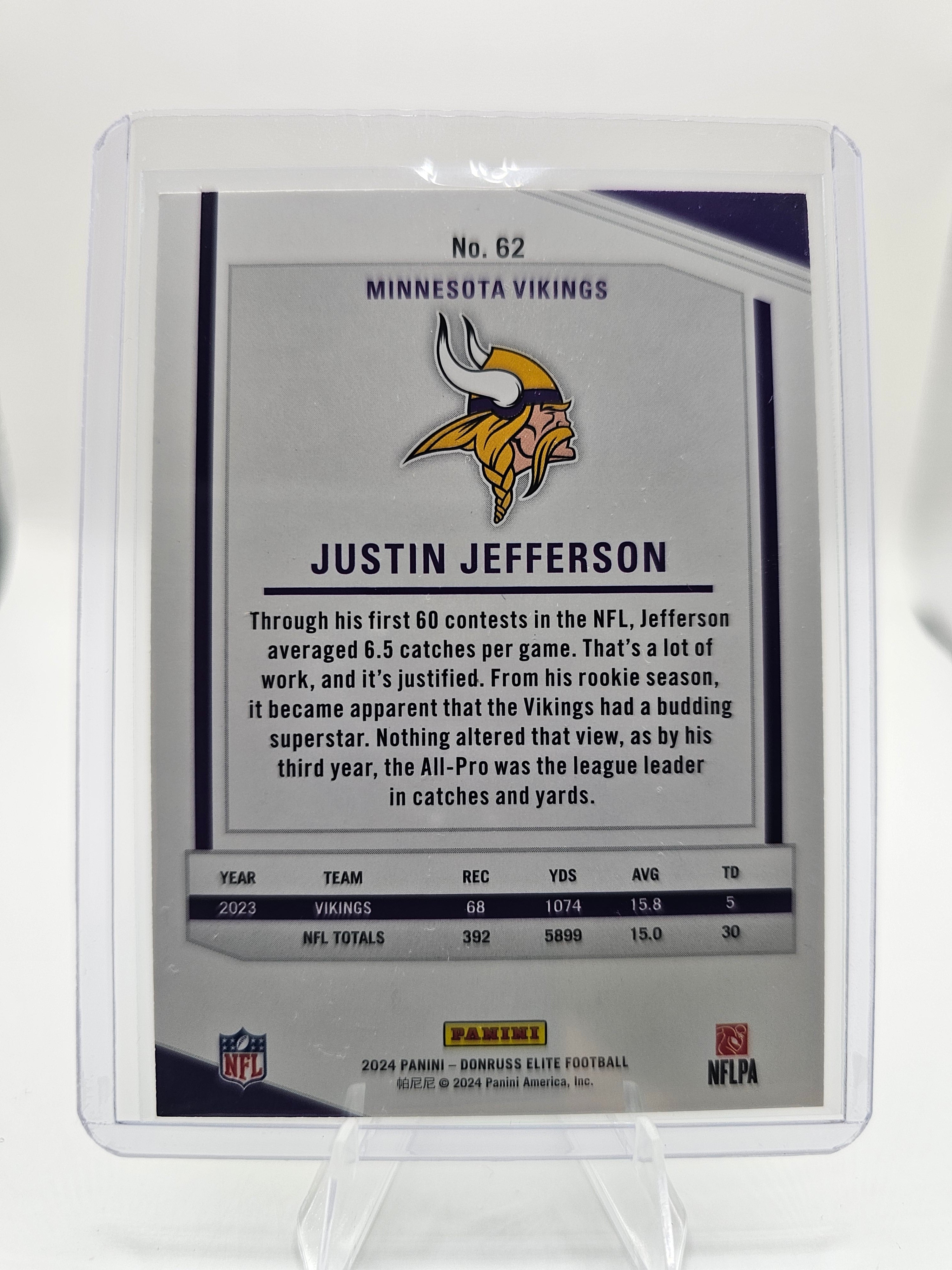 2024 2025 Donruss Elite #62 Justin Jefferson