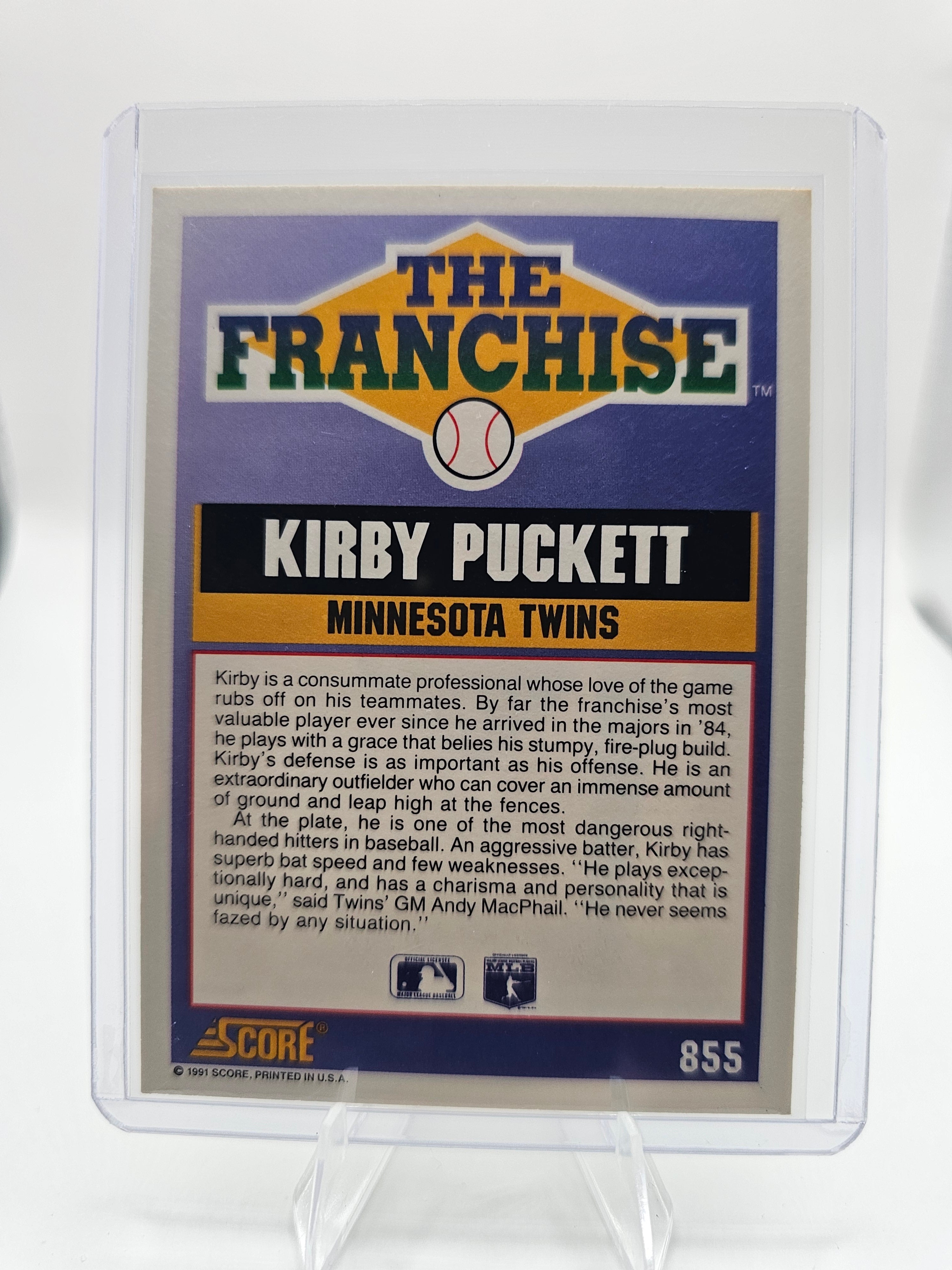 1991 Score #855 Kirby Puckett