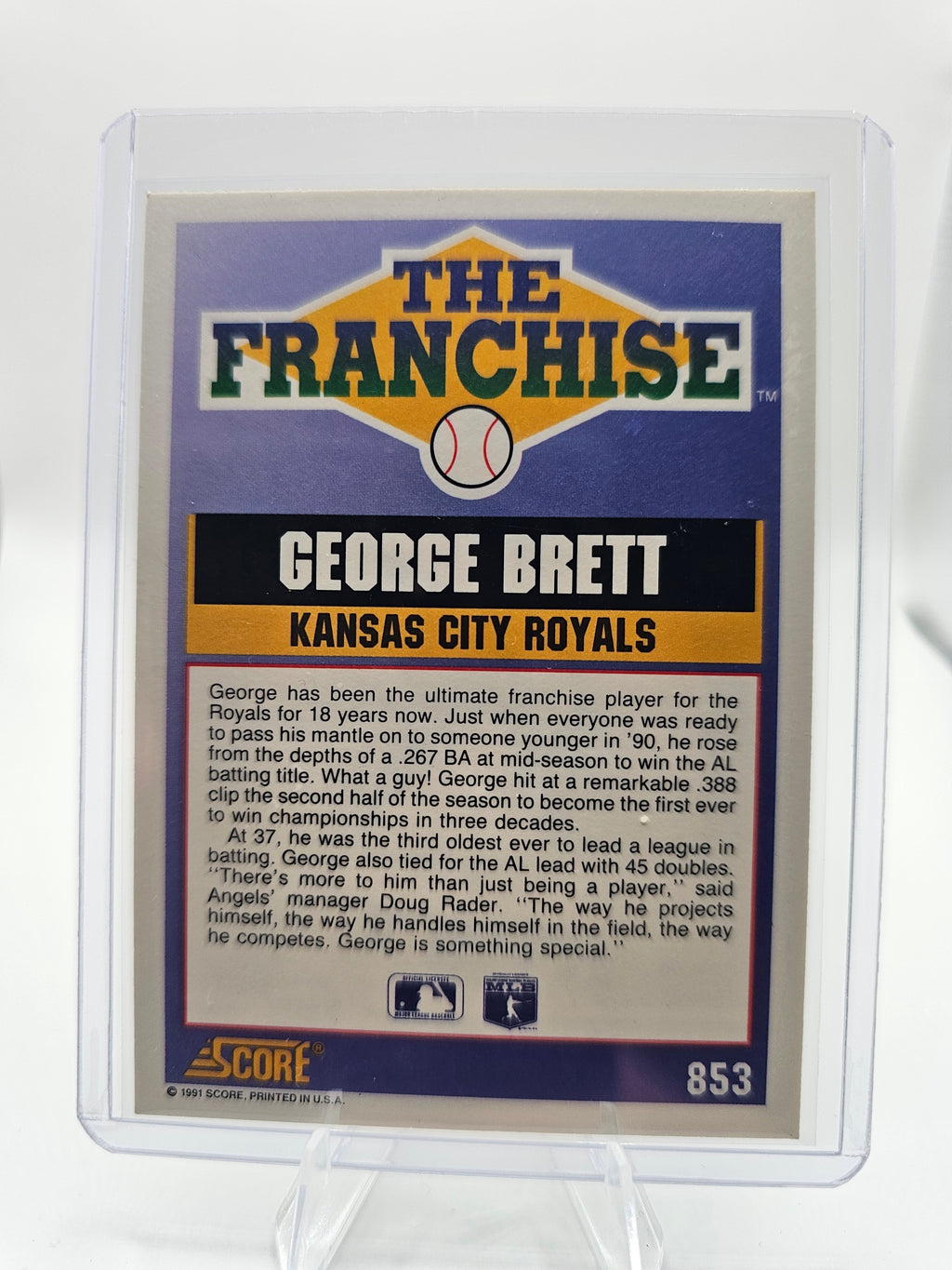 1991 Score #853 George Brett