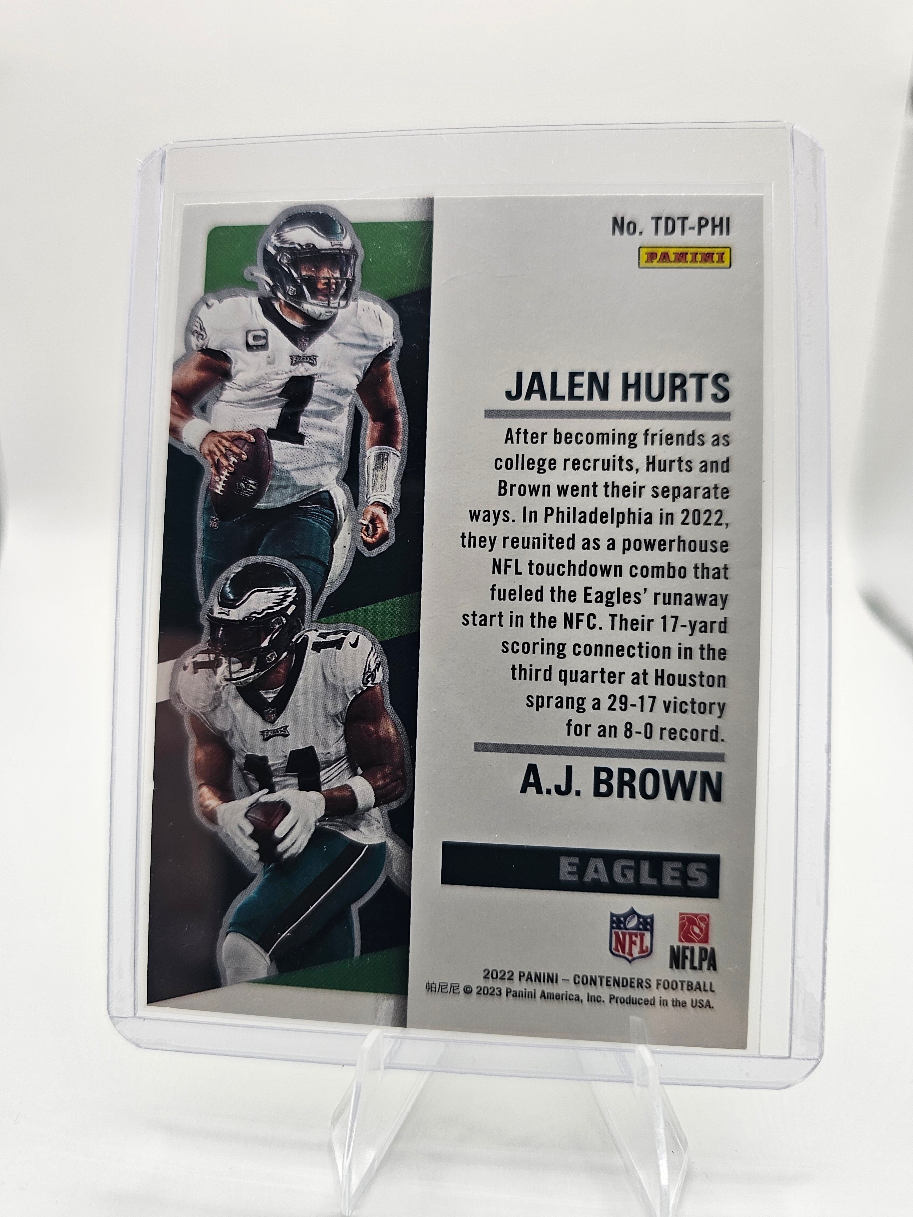 2022 Panini Contenders #TDT-PHI A.J. Brown / Jalen Hurts Touchdown Tandems