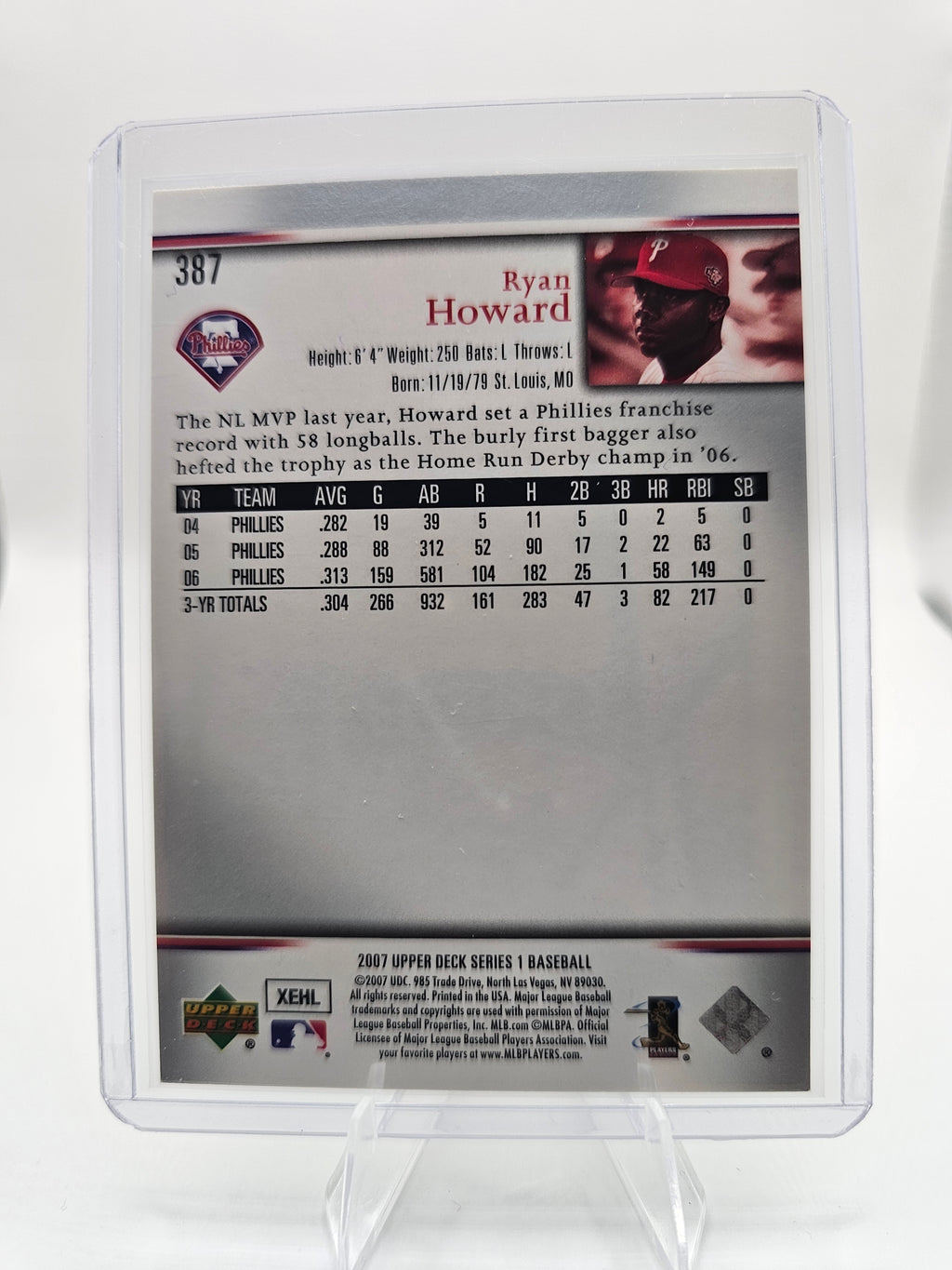 2007 Upper Deck Series 1 #387 Ryan Howard