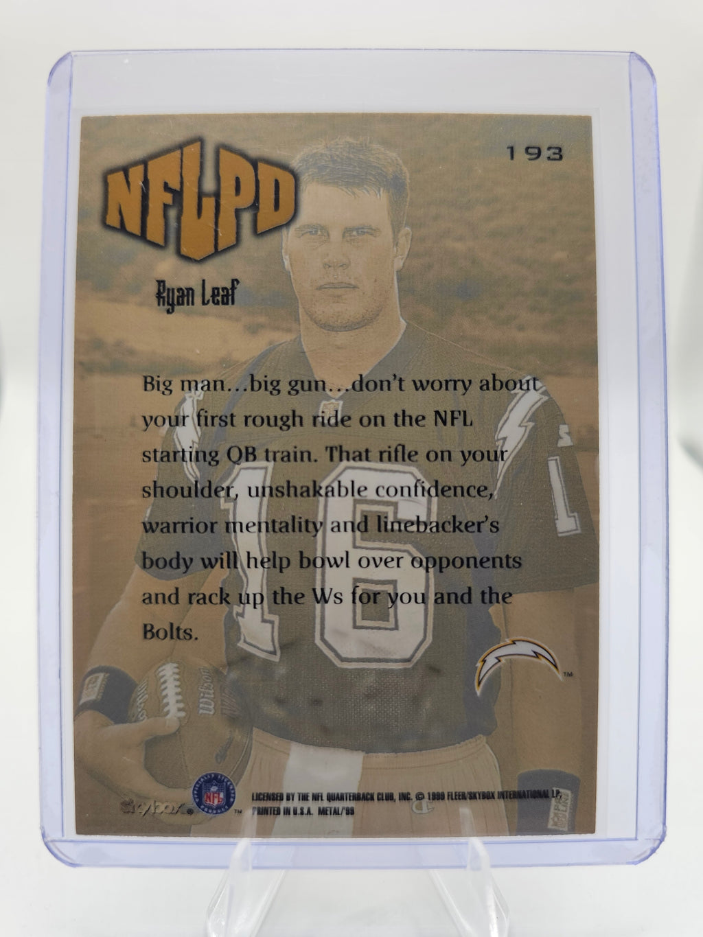 1999 SkyBox Metal Universe NFLPD #193 Ryan Leaf