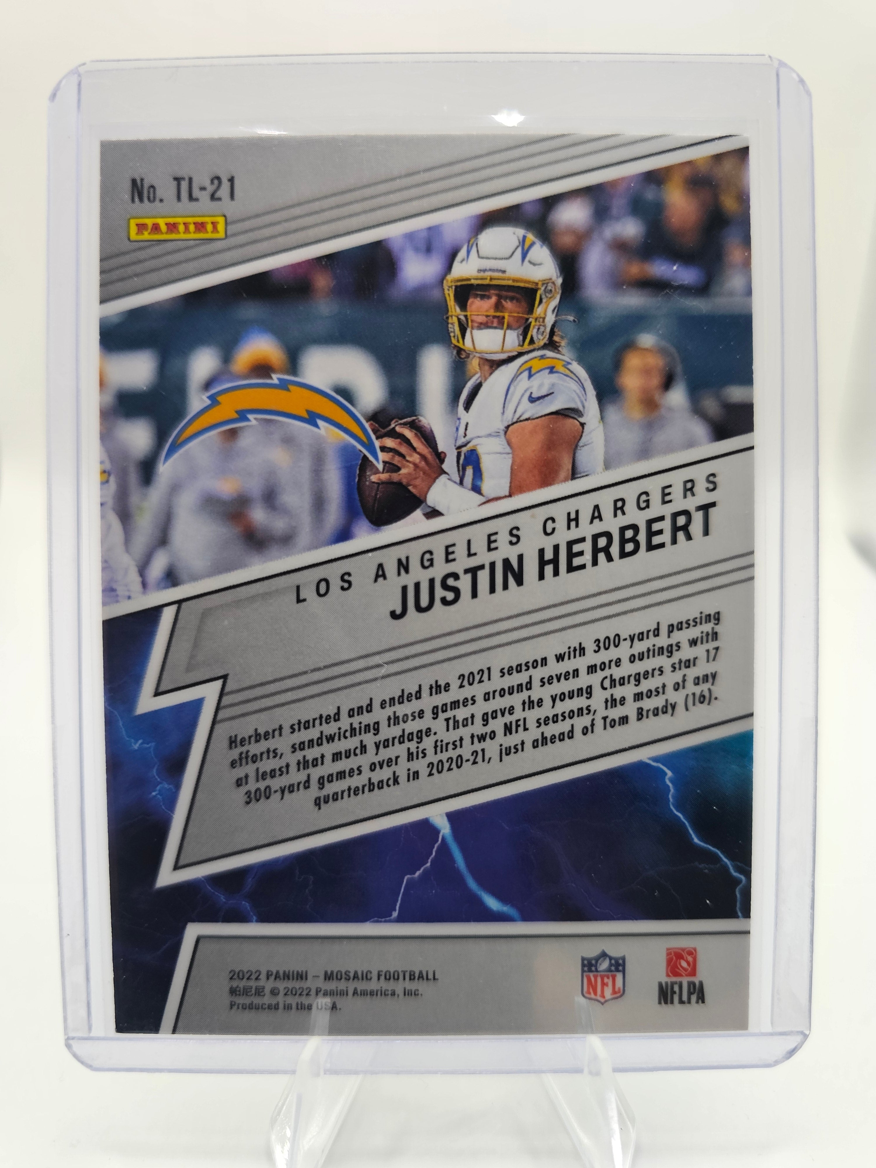 2022 Panini Mosaic #TL-21 Justin Herbert Thunder Lane