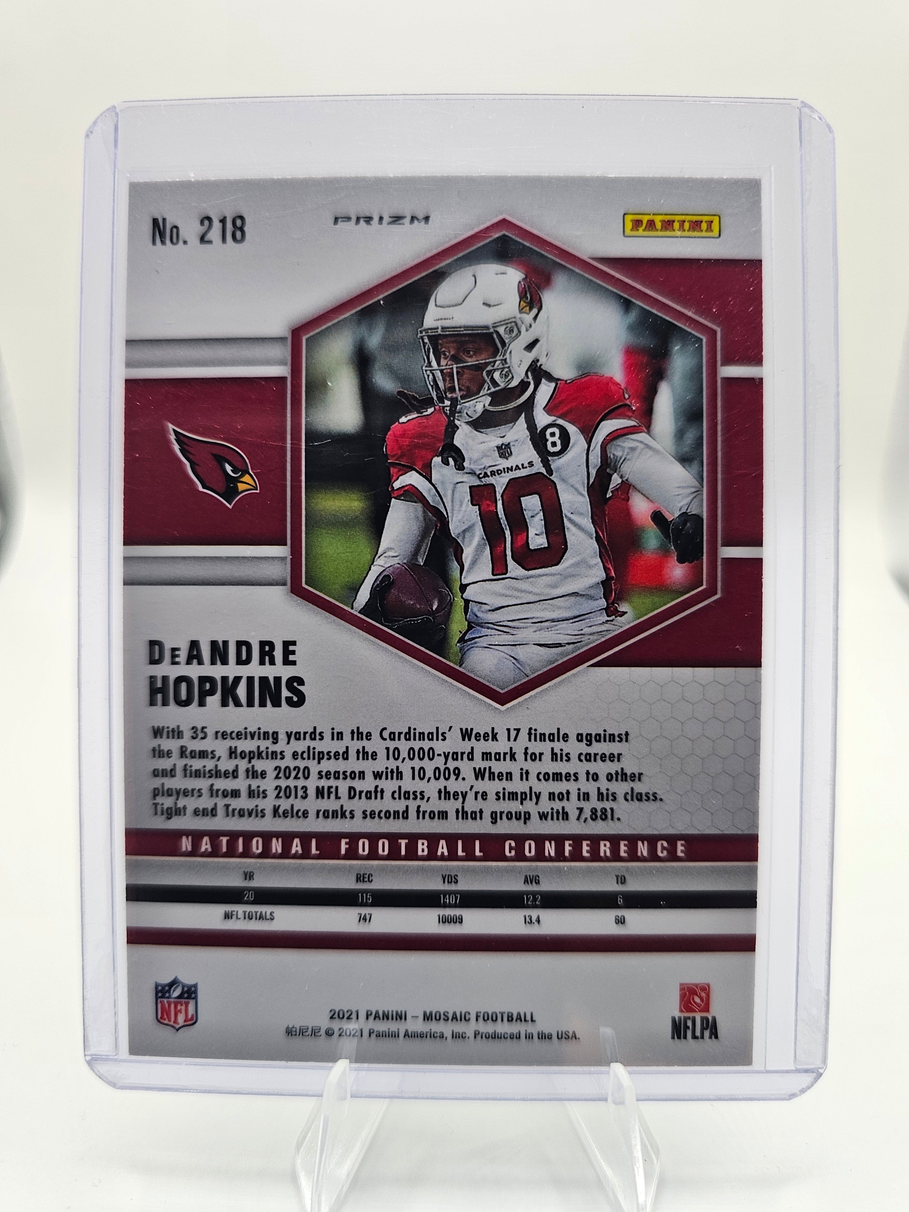 2021 Panini Mosaic #218 DeAndre Hopkins Prizm Reactive Yellow
