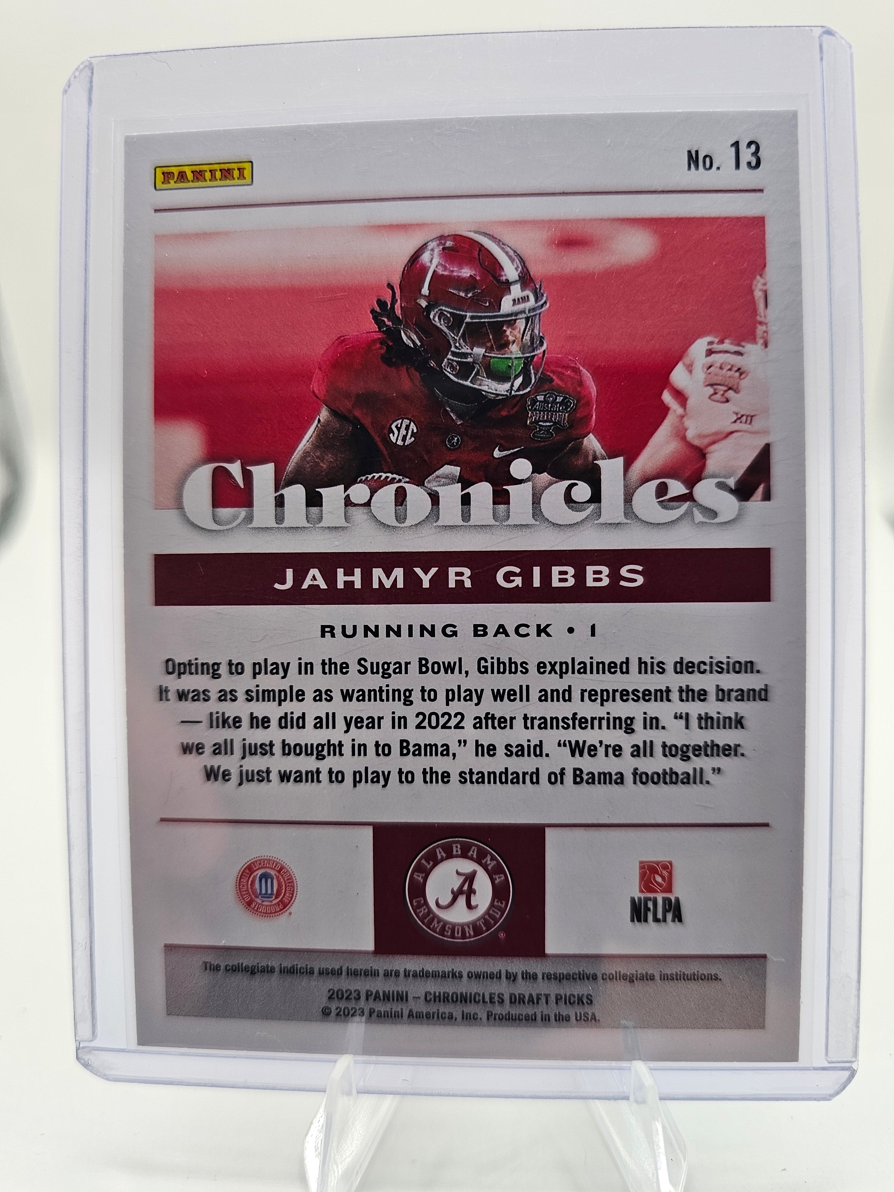 2023 Panini Chronicles Draft Picks #13 Jahmyr Gibbs