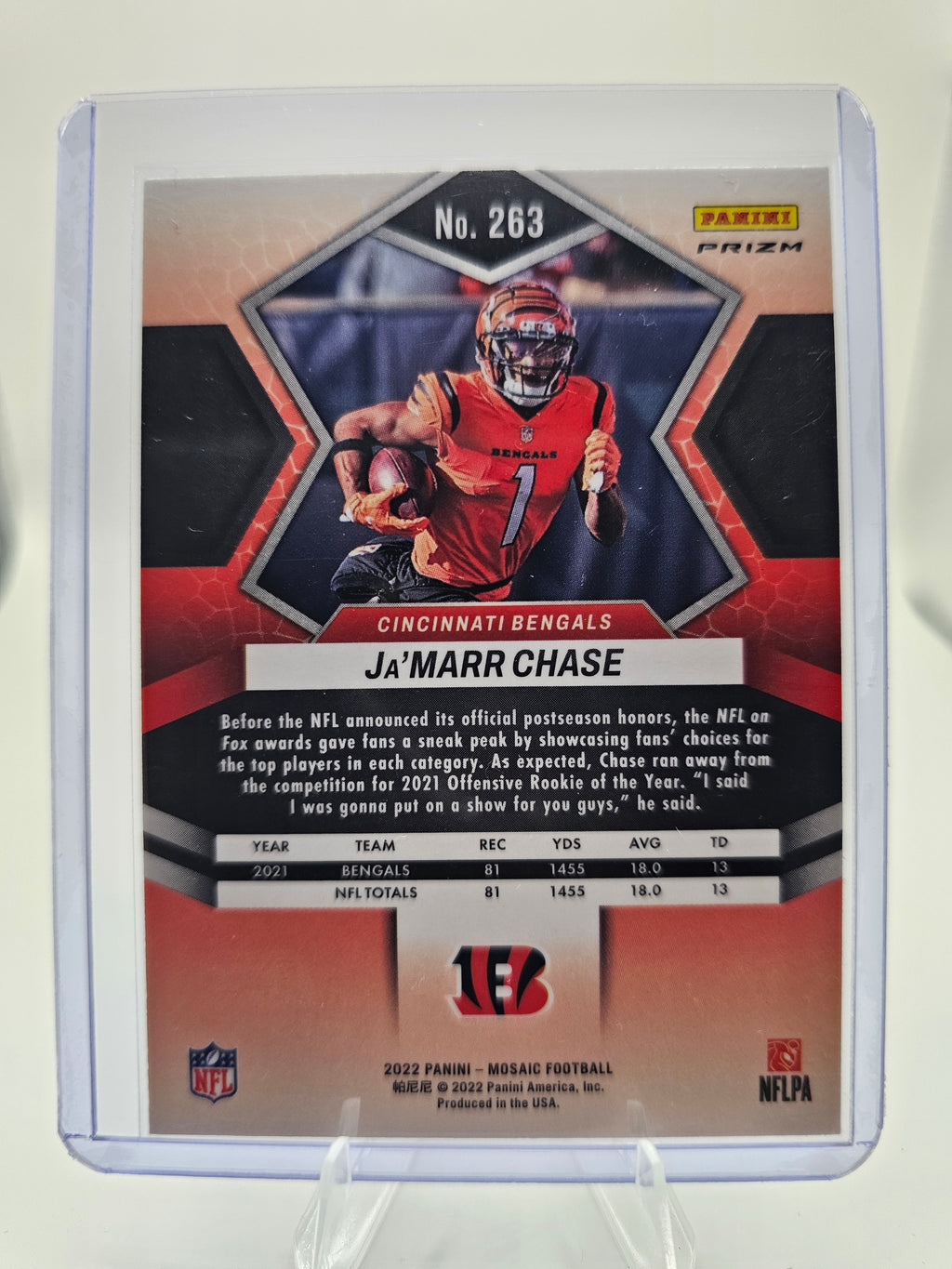 2022 Panini Mosaic #263 Ja'Marr Chase Silver