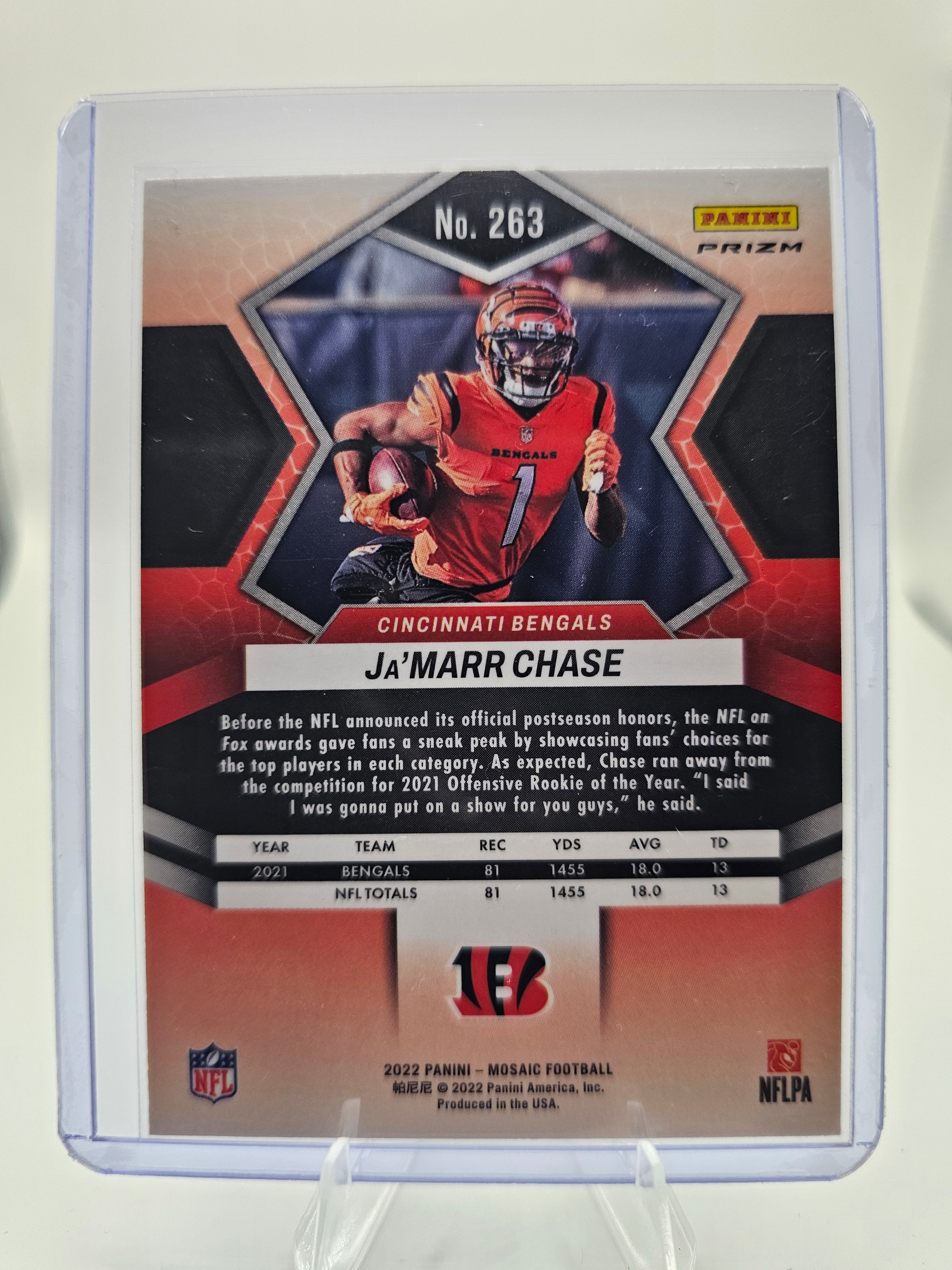2022 Panini Mosaic #263 Ja'Marr Chase Silver