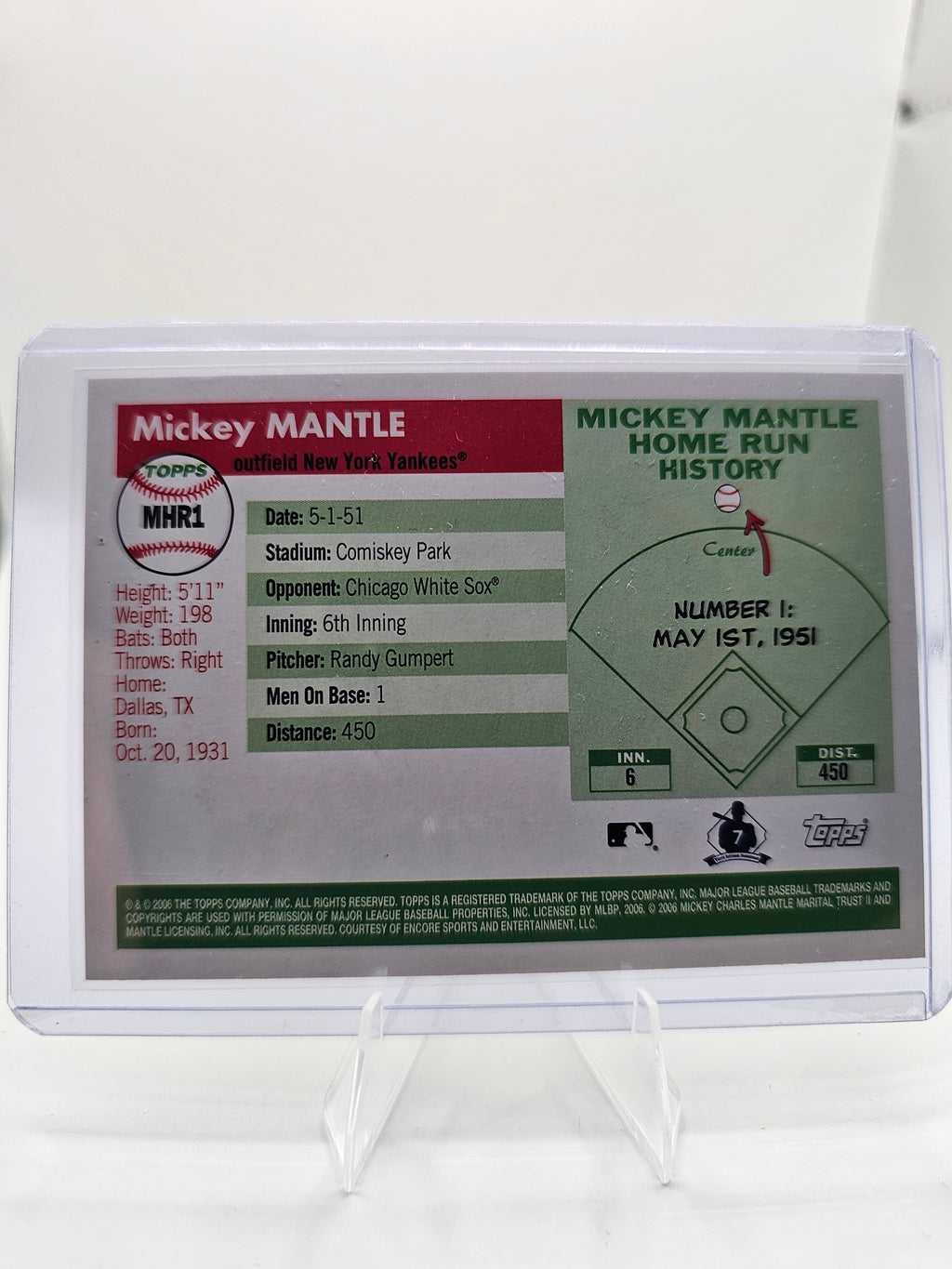 2006 Topps #MHR27 Mickey Mantle Mickey Mantle Home Run History