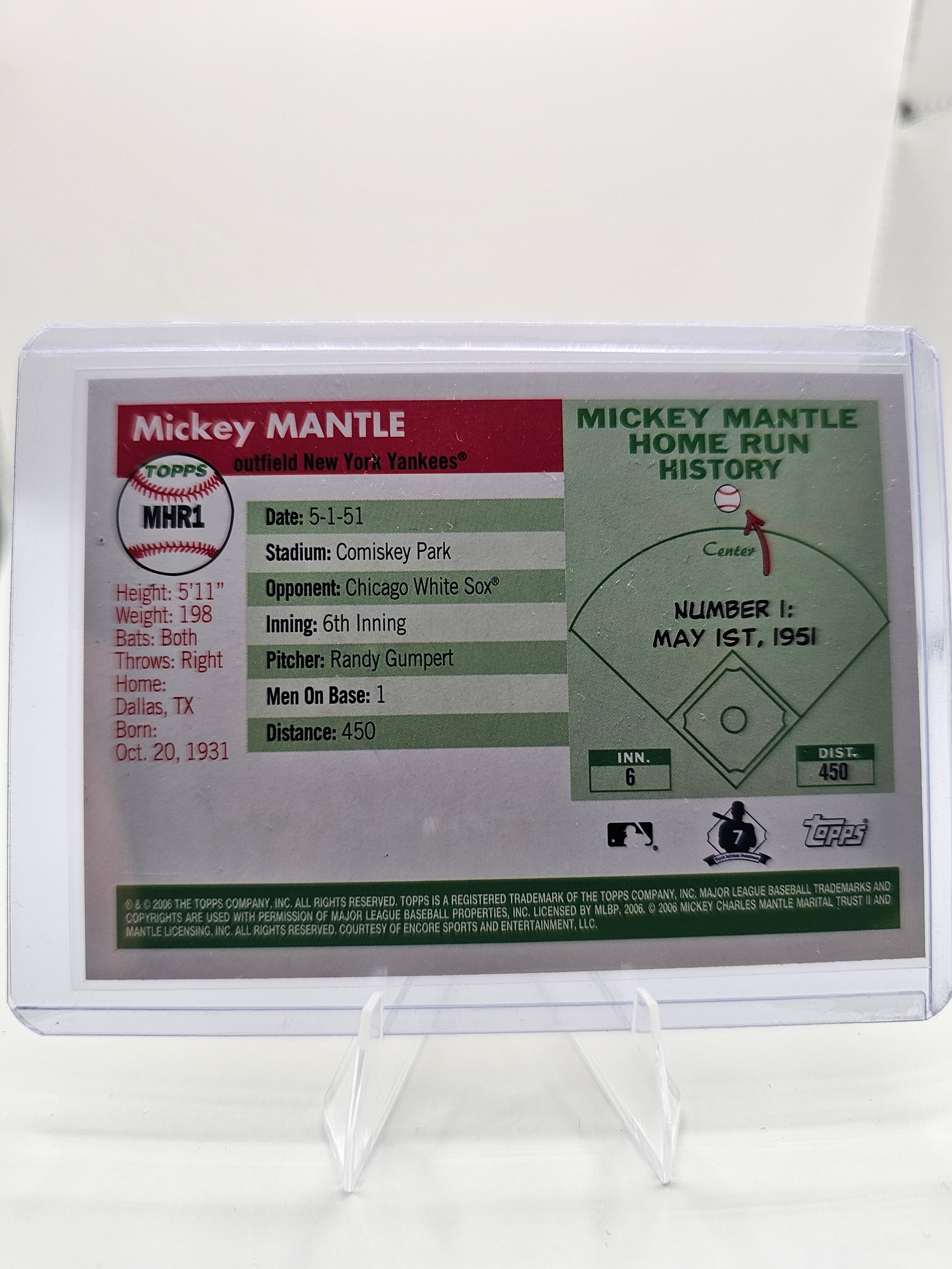 2006 Topps #MHR27 Mickey Mantle Mickey Mantle Home Run History