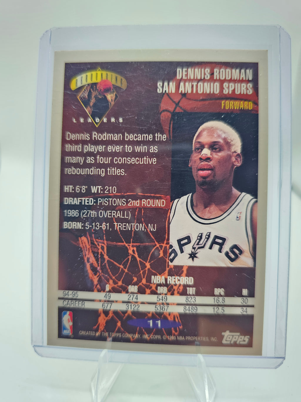 1995-96 Topps #11 Dennis Rodman