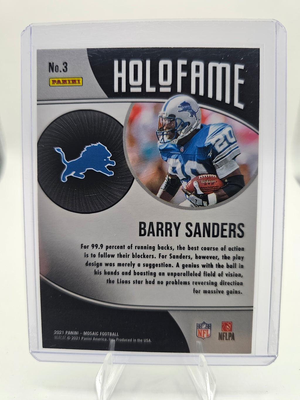 2021 Panini Mosaic #3 Barry Sanders HoloFame
